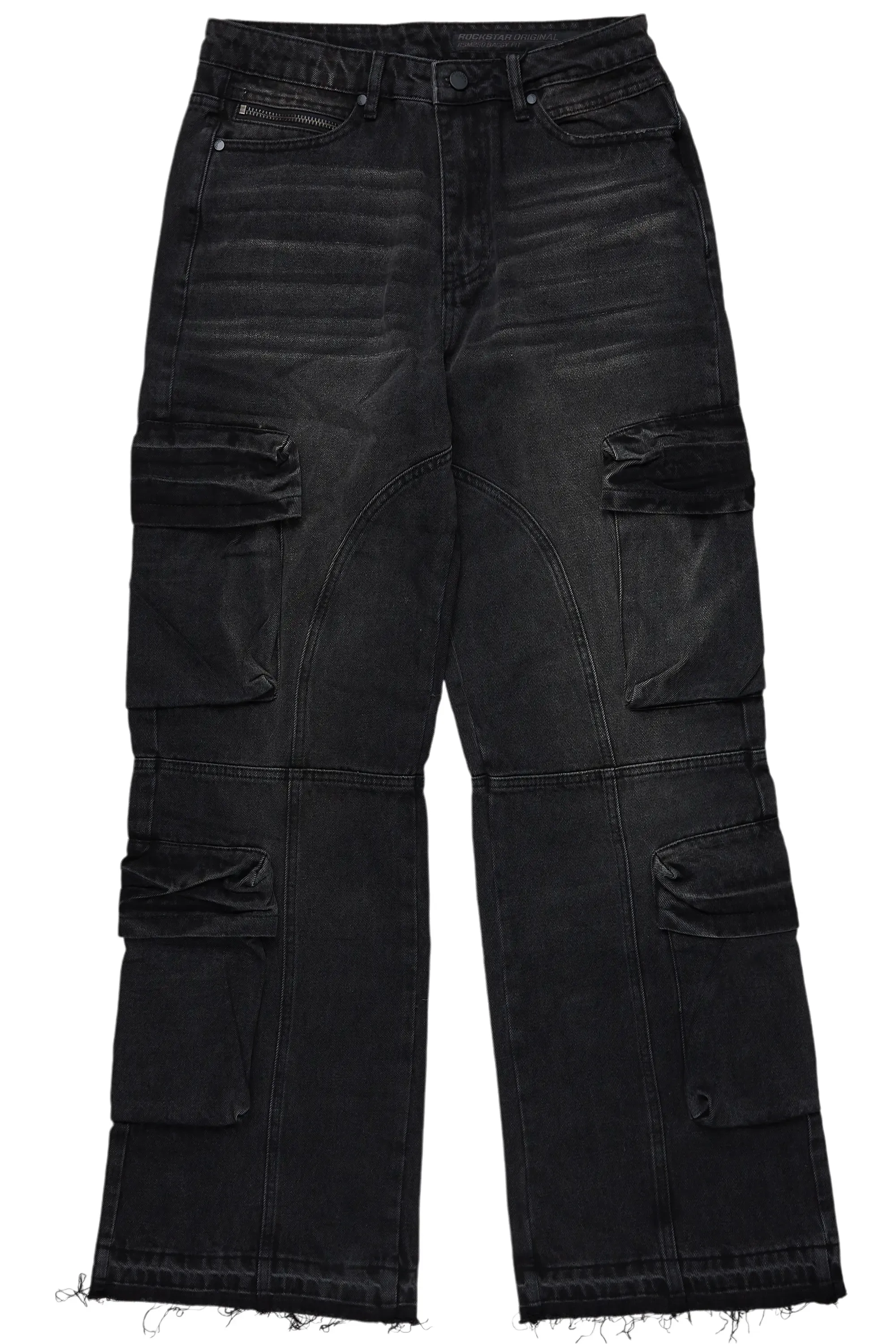 Gregor Black Baggy Fit Cargo Jean sold by Rockstar Original product image thumbnail 2