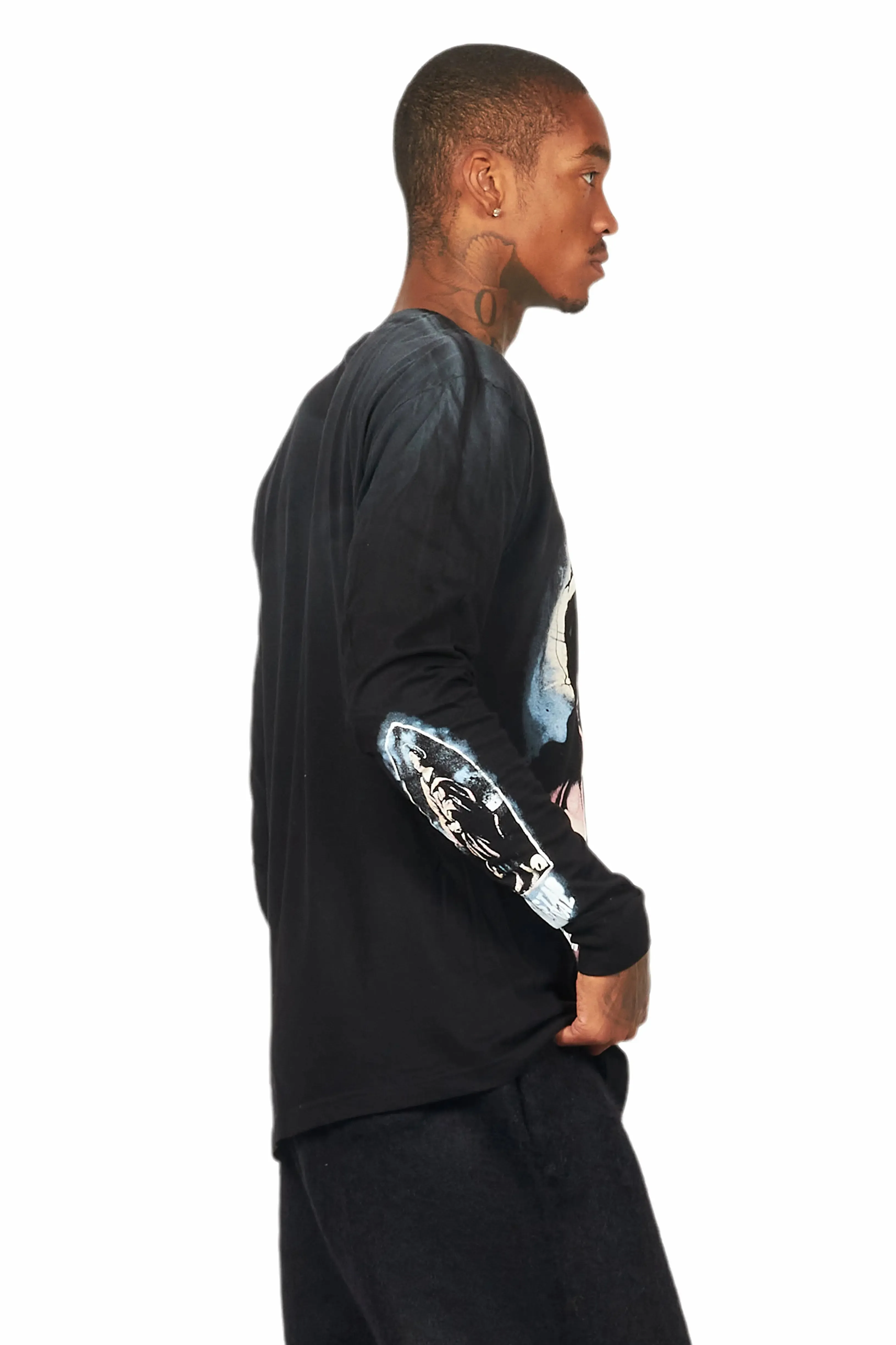 Dacre Black Long Sleeve Graphic T-Shirt sold by Rockstar Original product image thumbnail 3