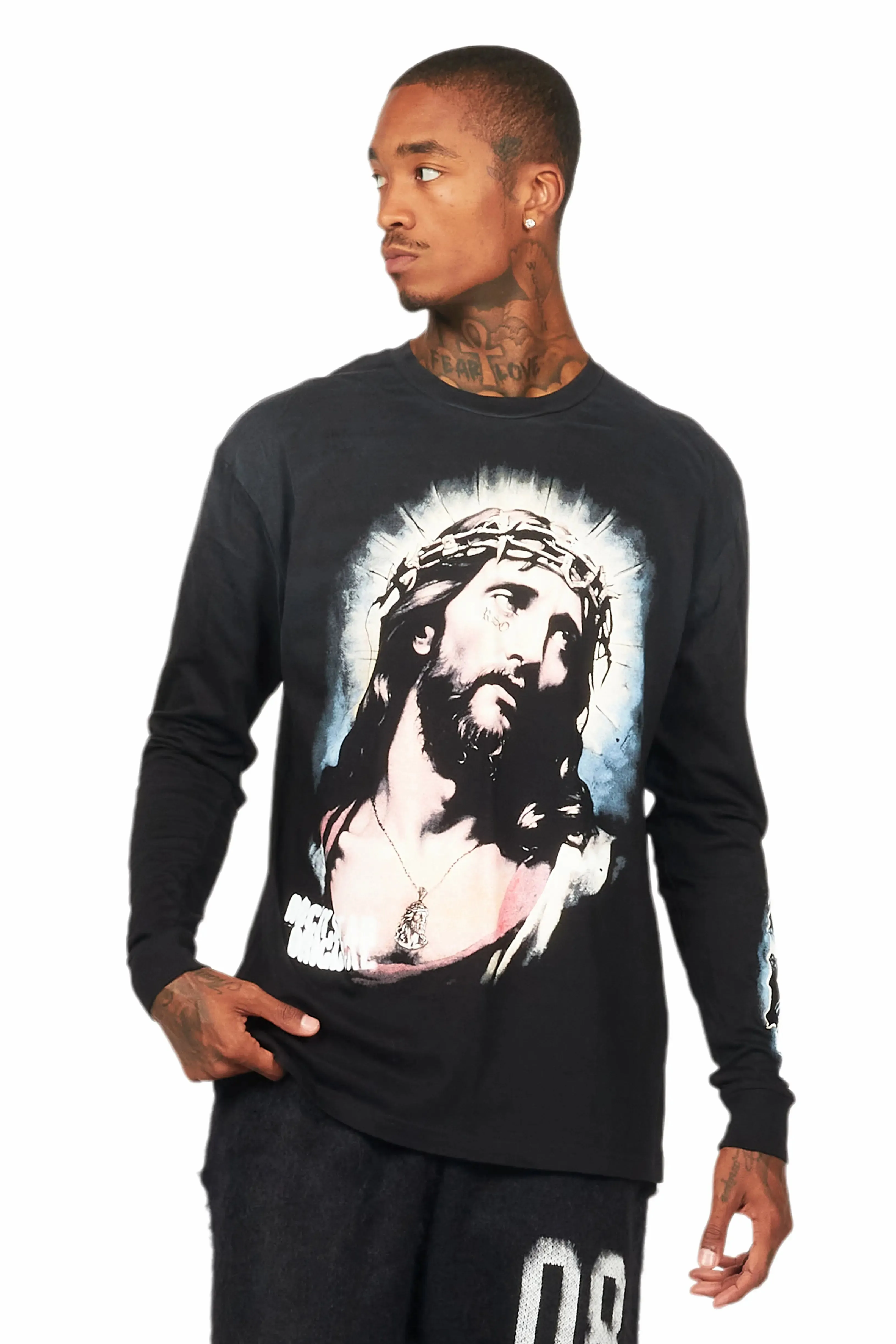 Dacre Black Long Sleeve Graphic T-Shirt sold by Rockstar Original product image thumbnail 2