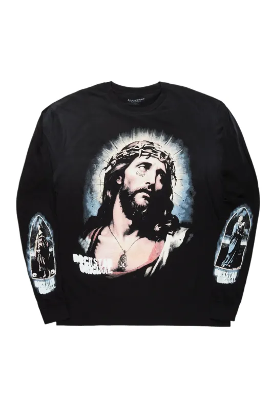 Dacre Black Long Sleeve Graphic T-Shirt sold by Rockstar Original