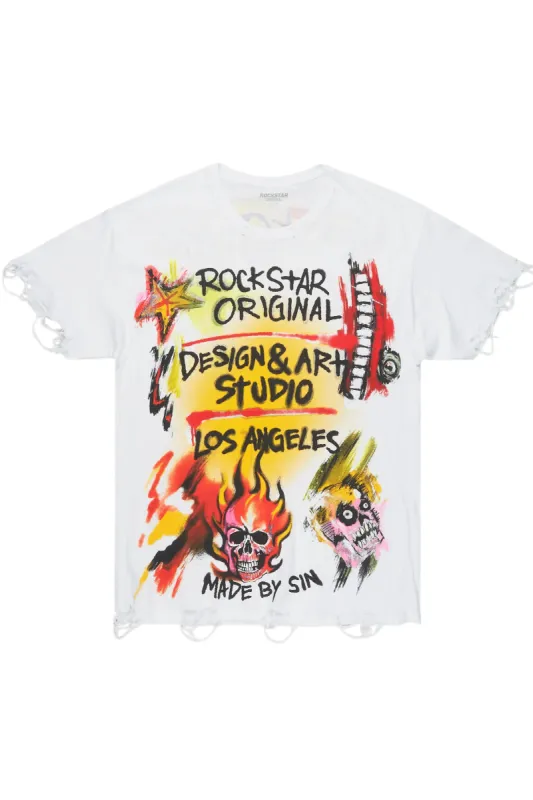 Soweto White Oversized Graphic T-Shirt sold by Rockstar Original