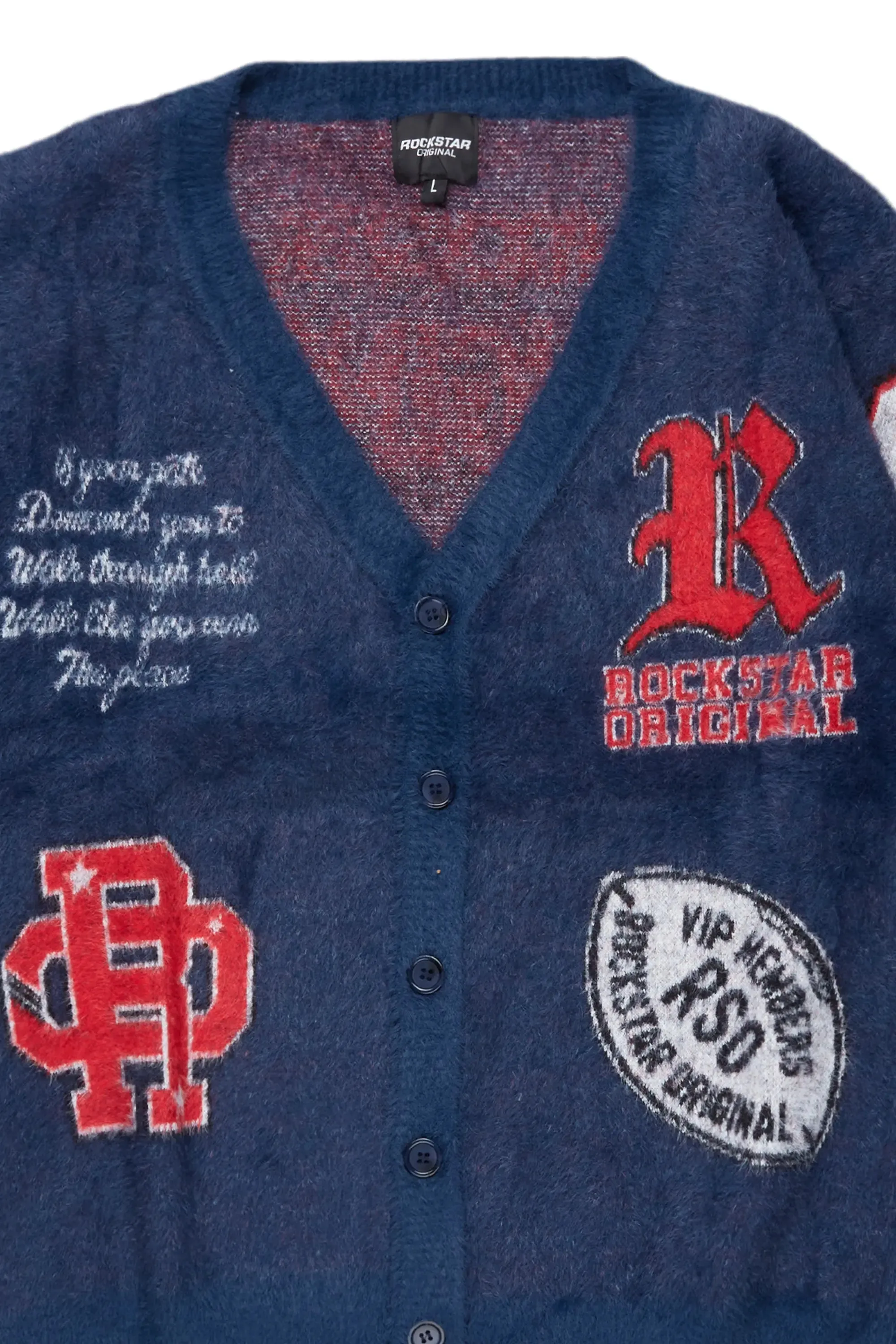 Meldia Navy Knit Cardigan sold by Rockstar Original product image thumbnail 3