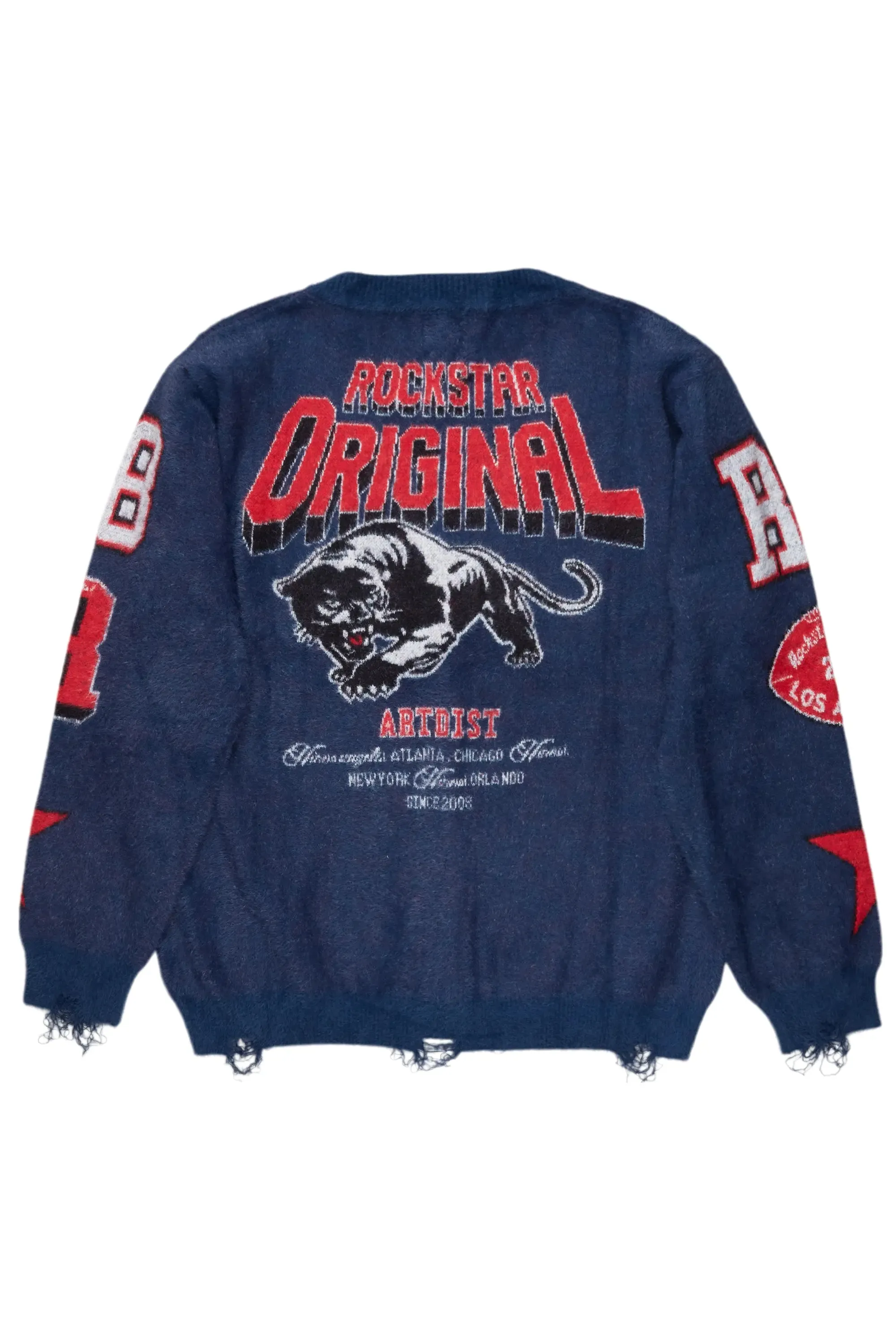 Meldia Navy Knit Cardigan sold by Rockstar Original product image thumbnail 2