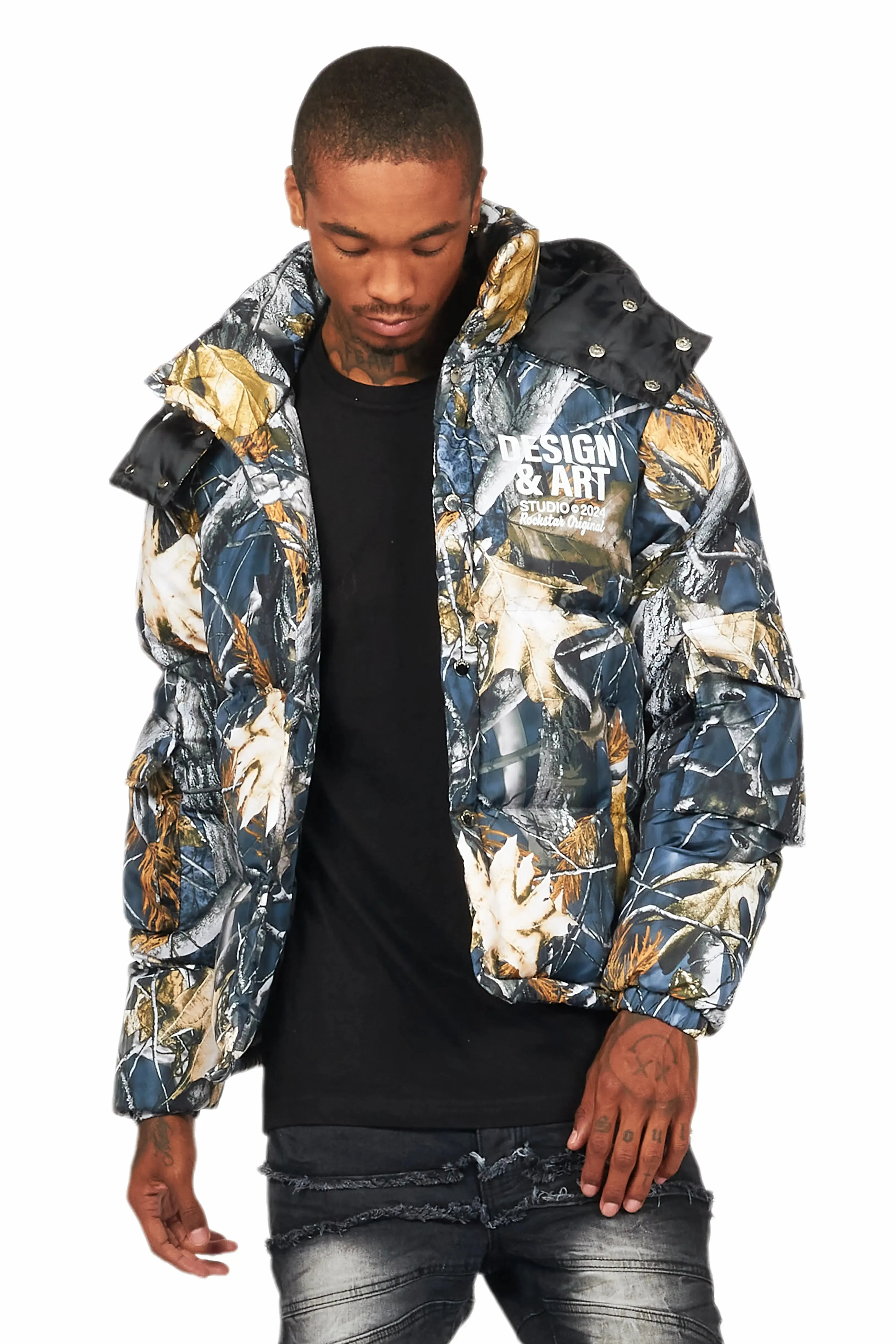 Bandik Black Tree Camo Puffer Jacket sold by Rockstar Original product image thumbnail 4