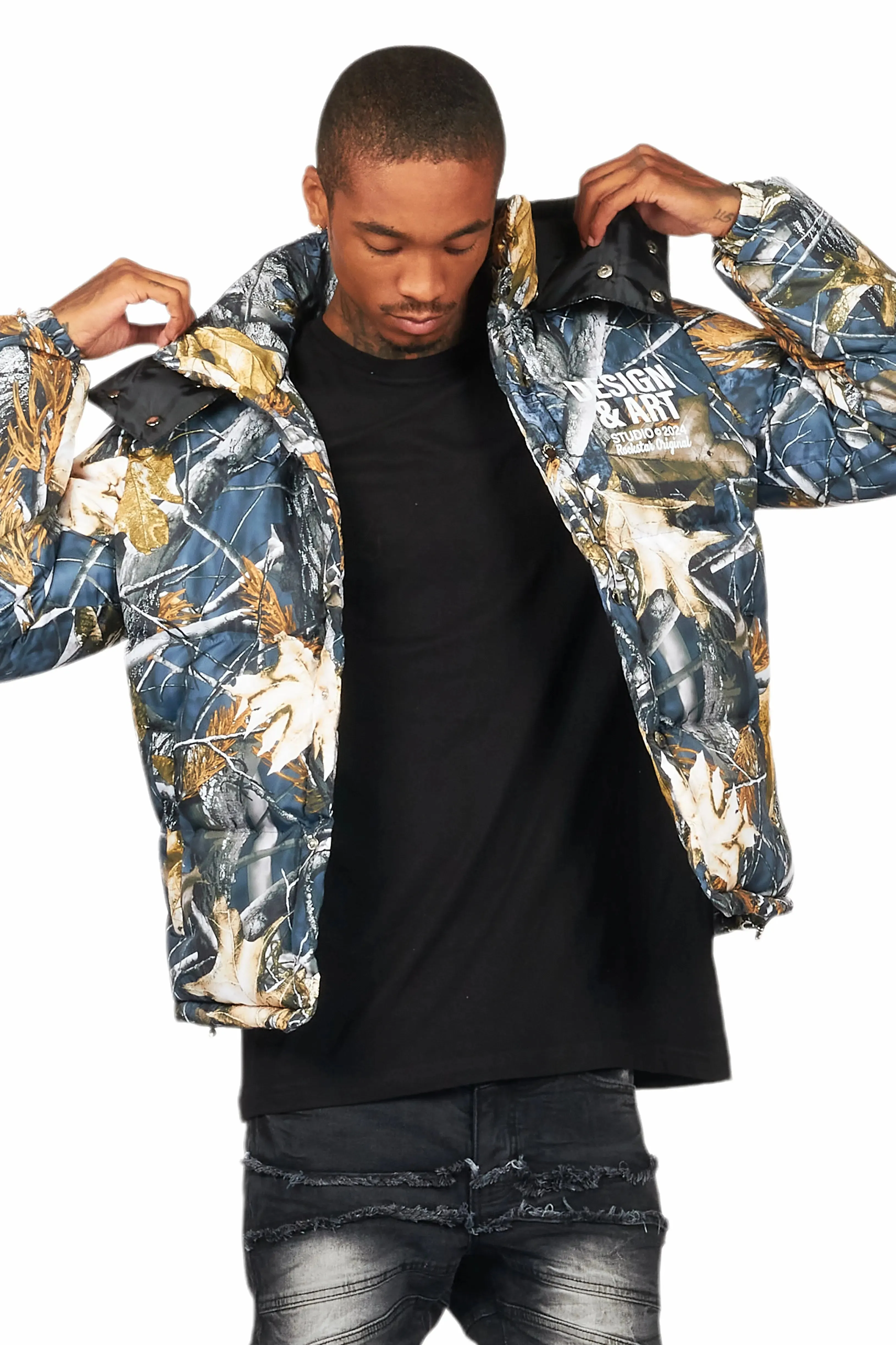 Bandik Black Tree Camo Puffer Jacket sold by Rockstar Original product image thumbnail 5