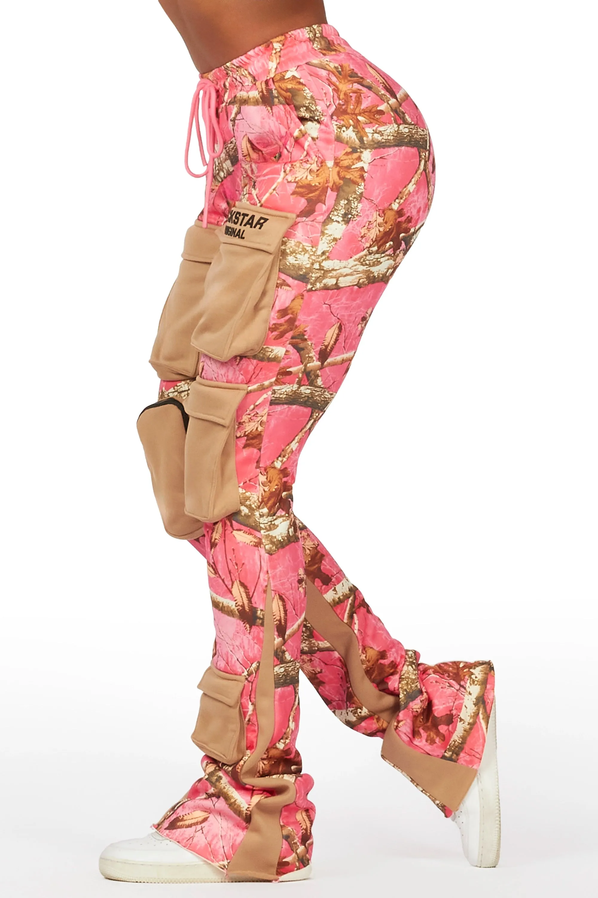Norika Pink Tree Camo Stacked Track Pant sold by Rockstar Original product image thumbnail 3