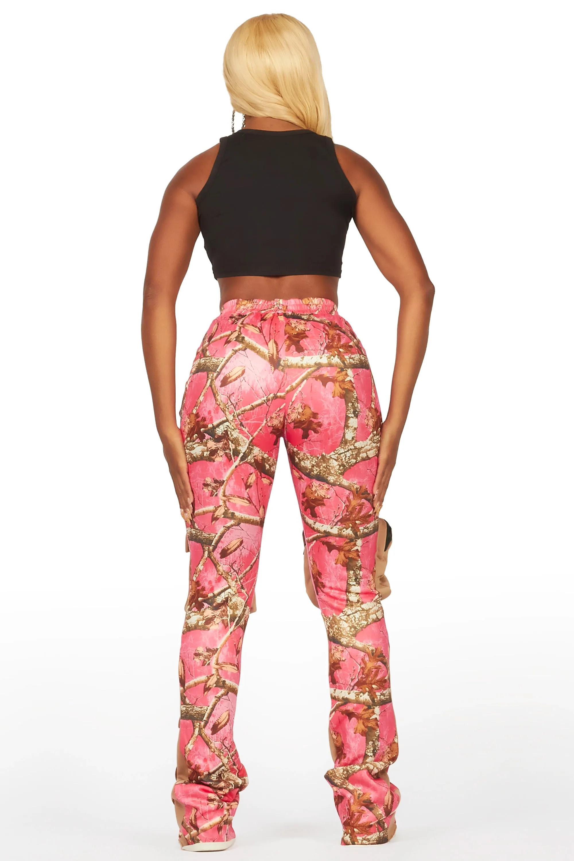 Norika Pink Tree Camo Stacked Track Pant sold by Rockstar Original product image thumbnail 5