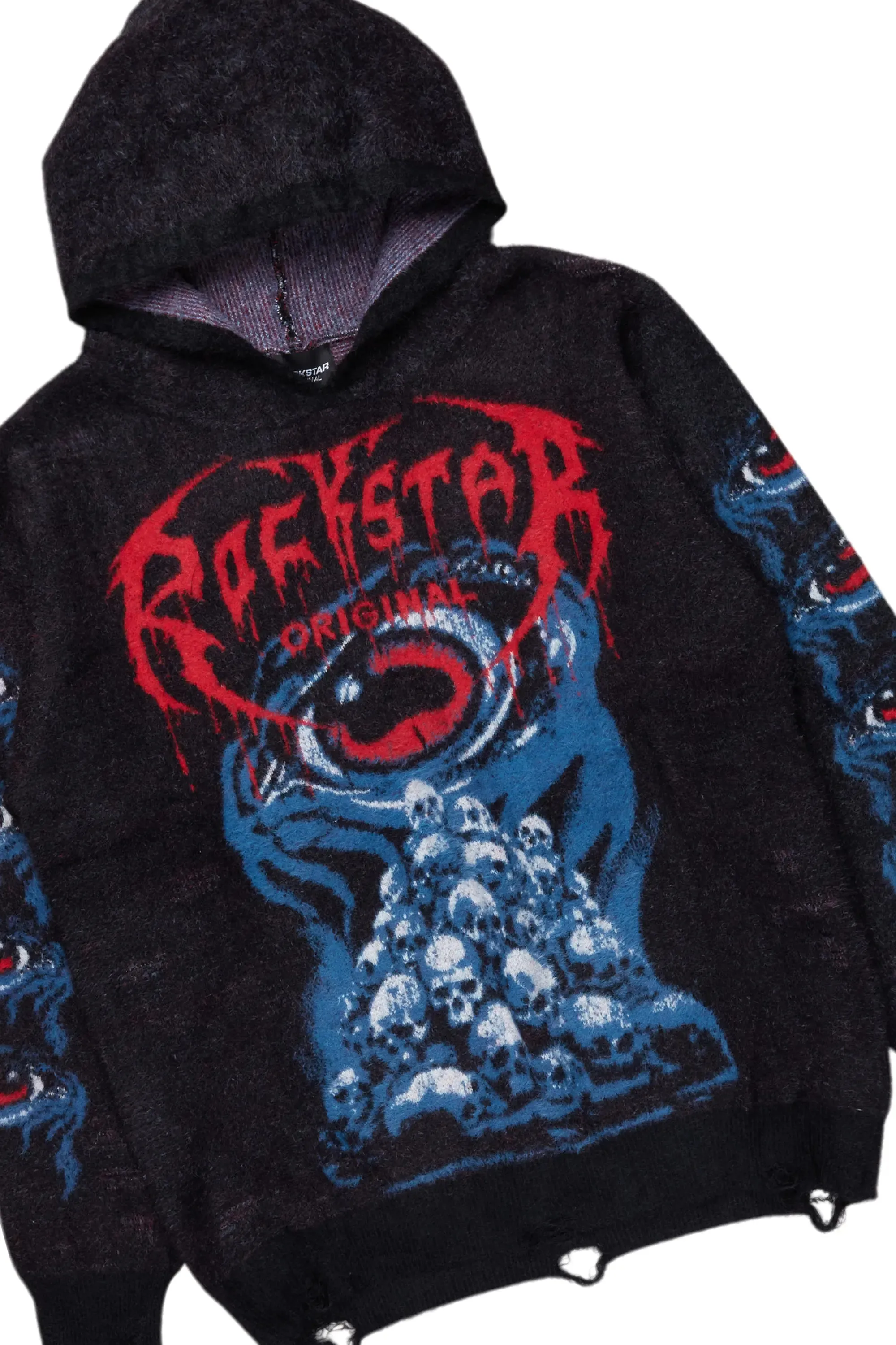 Ika Black Knit Hoodies & Shake Stacked Flare Jean Bundle sold by Rockstar Original product image thumbnail 2