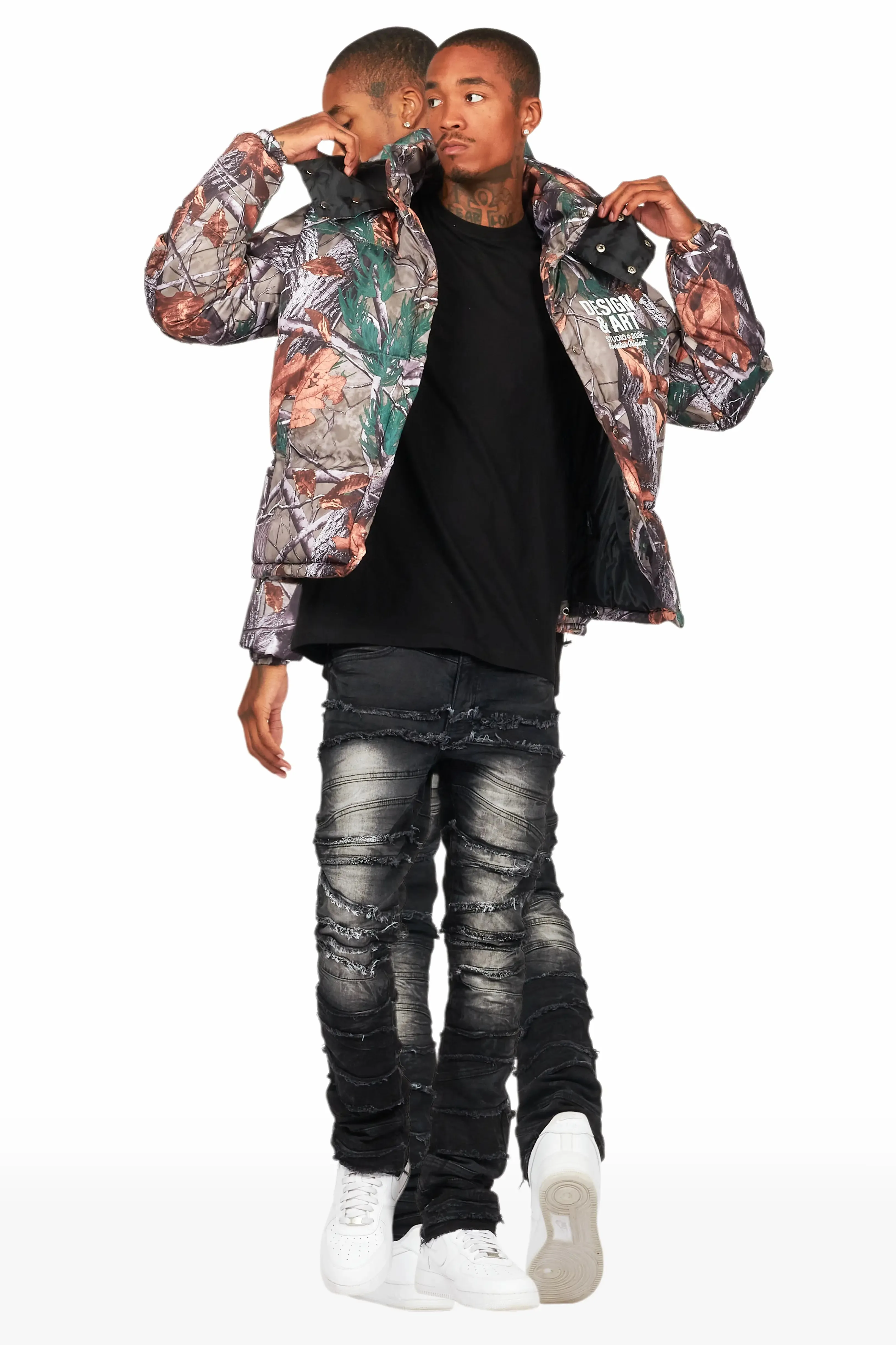 Bandik Beige Tree Camo Puffer Jacket sold by Rockstar Original product image thumbnail 4