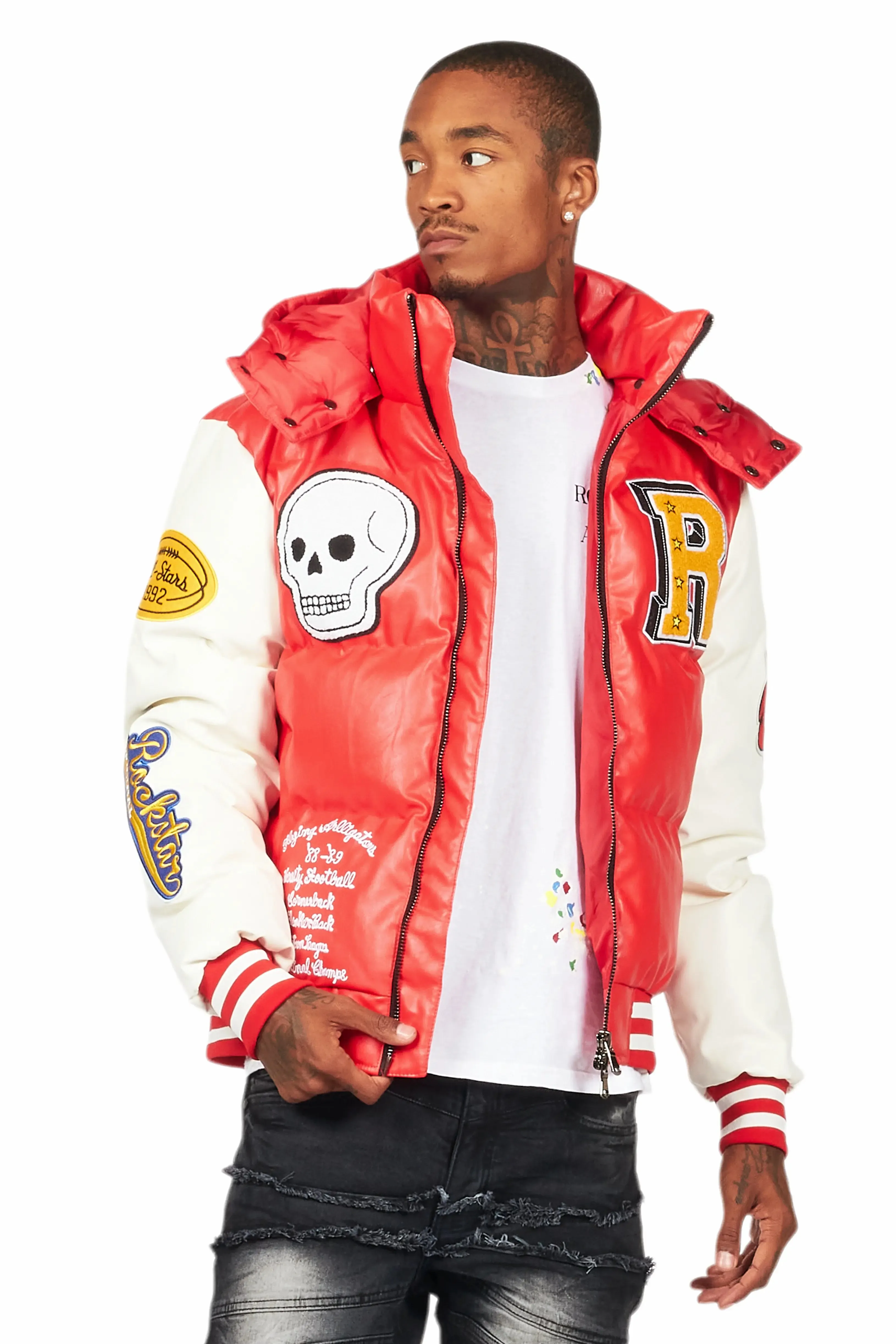 Eisen Red Puffer Jacket sold by Rockstar Original product image thumbnail 3