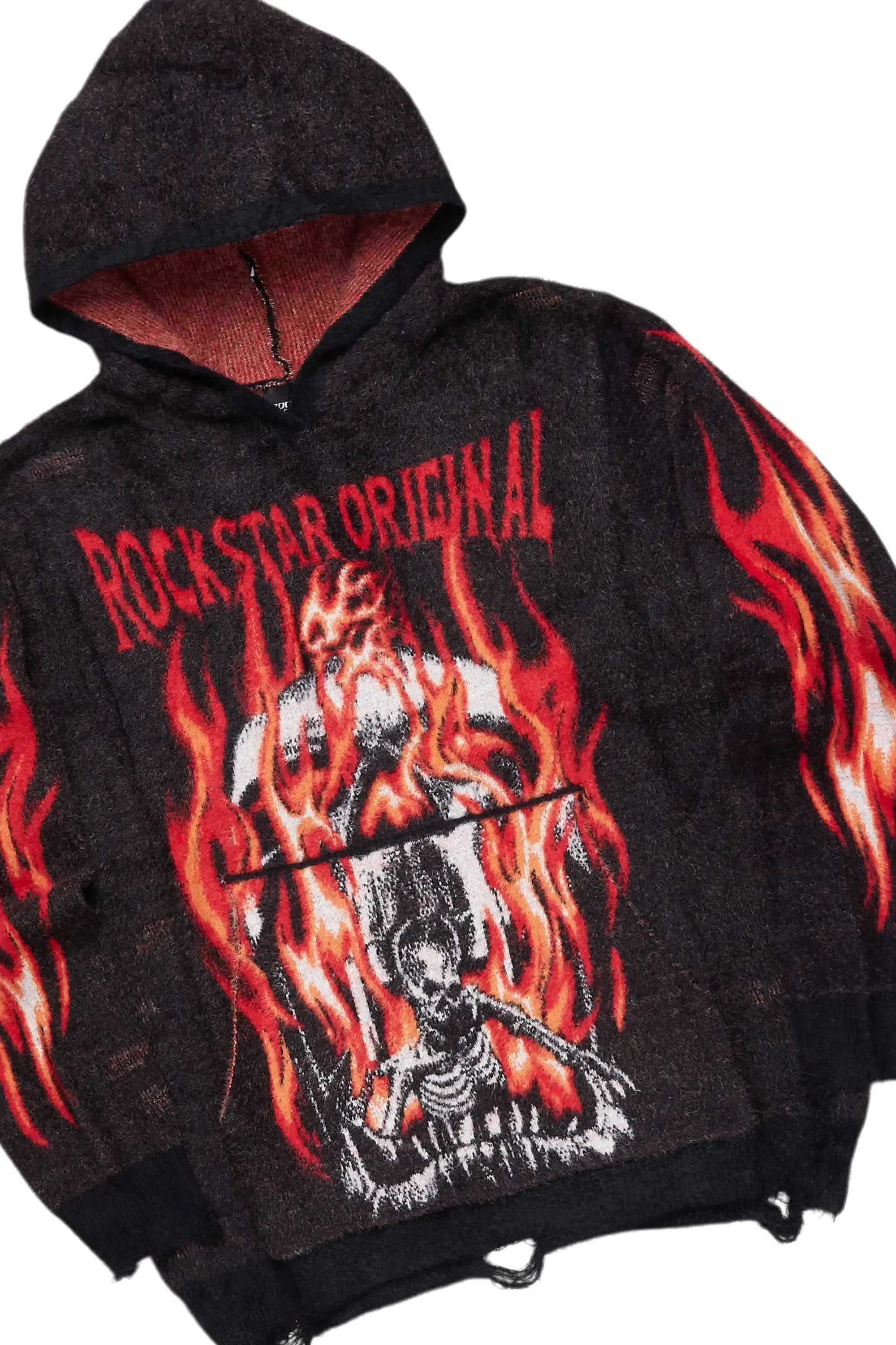 Fuka Black Knit Hoodie & Pooja Super Stacked Flare Jean Bundle sold by Rockstar Original product image thumbnail 2