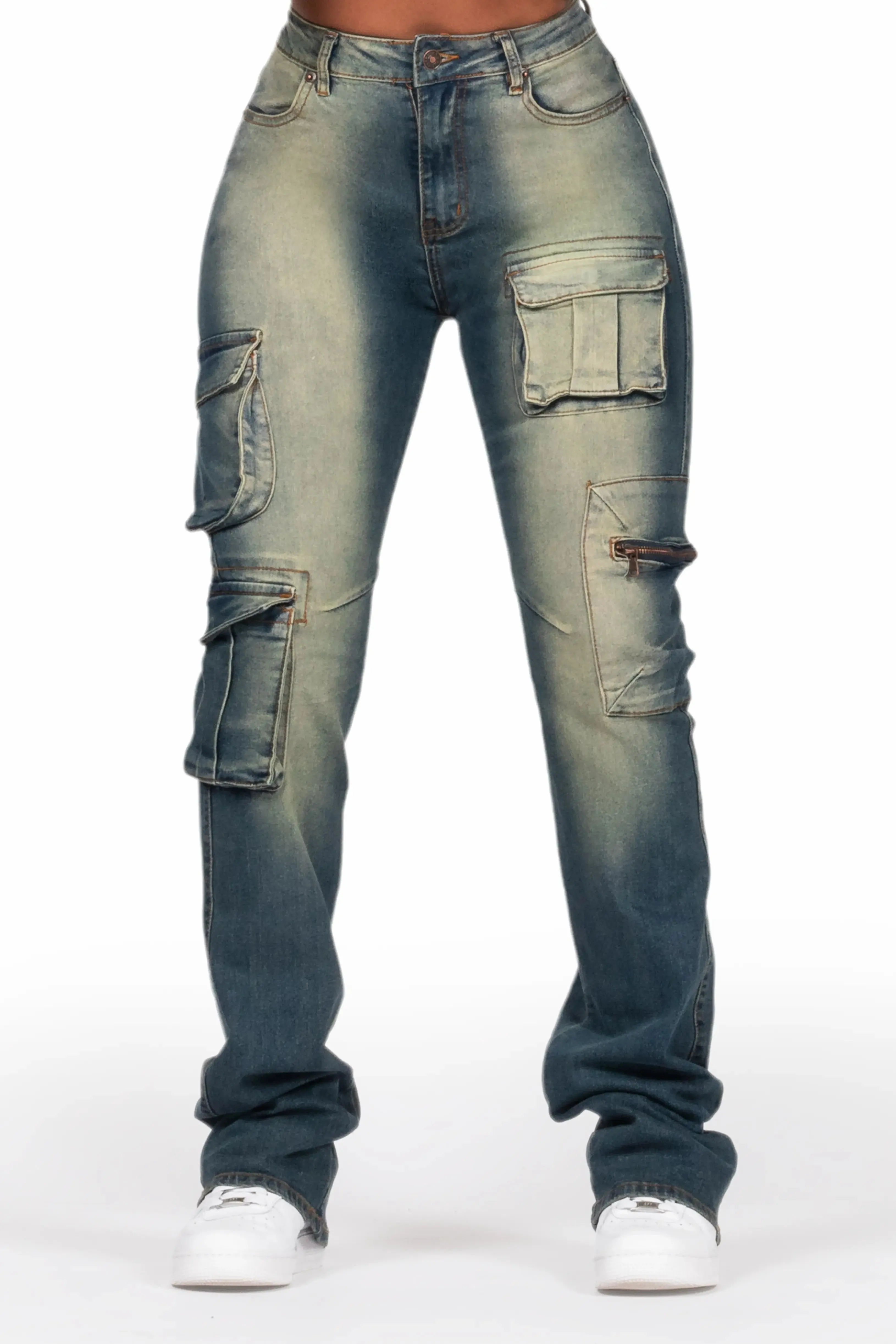 Corrine Tinted Dark Wash Super Stacked Jean sold by Rockstar Original