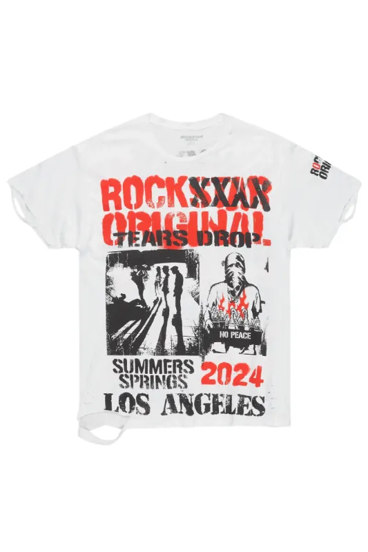 Omer White Oversized Graphic T-Shirt sold by Rockstar Original