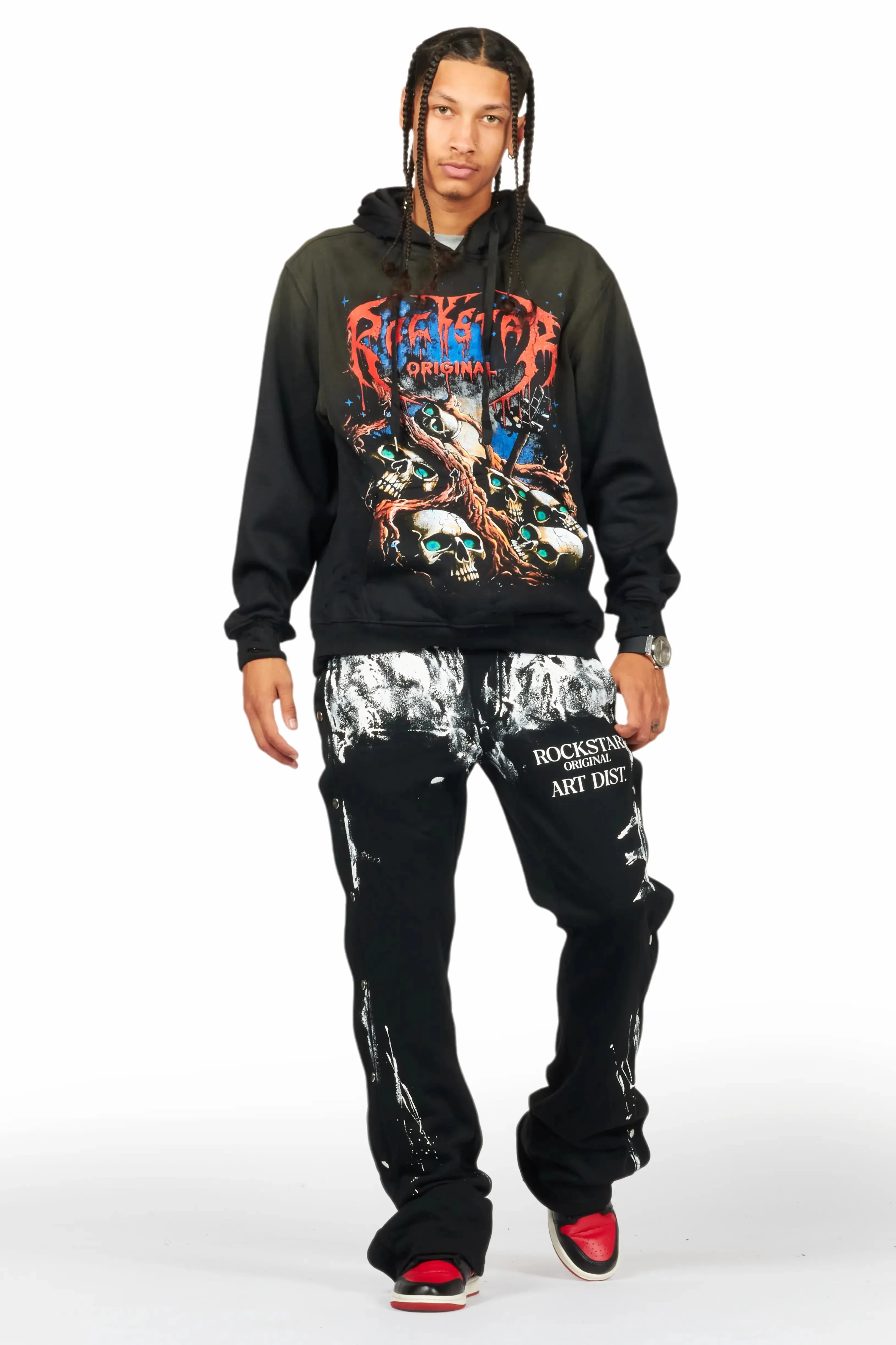 Filip Black Baggy Snap Button Pant sold by Rockstar Original product image thumbnail 3
