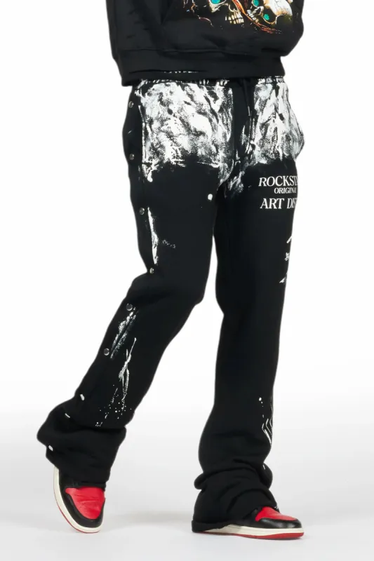 Filip Black Baggy Snap Button Pant sold by Rockstar Original