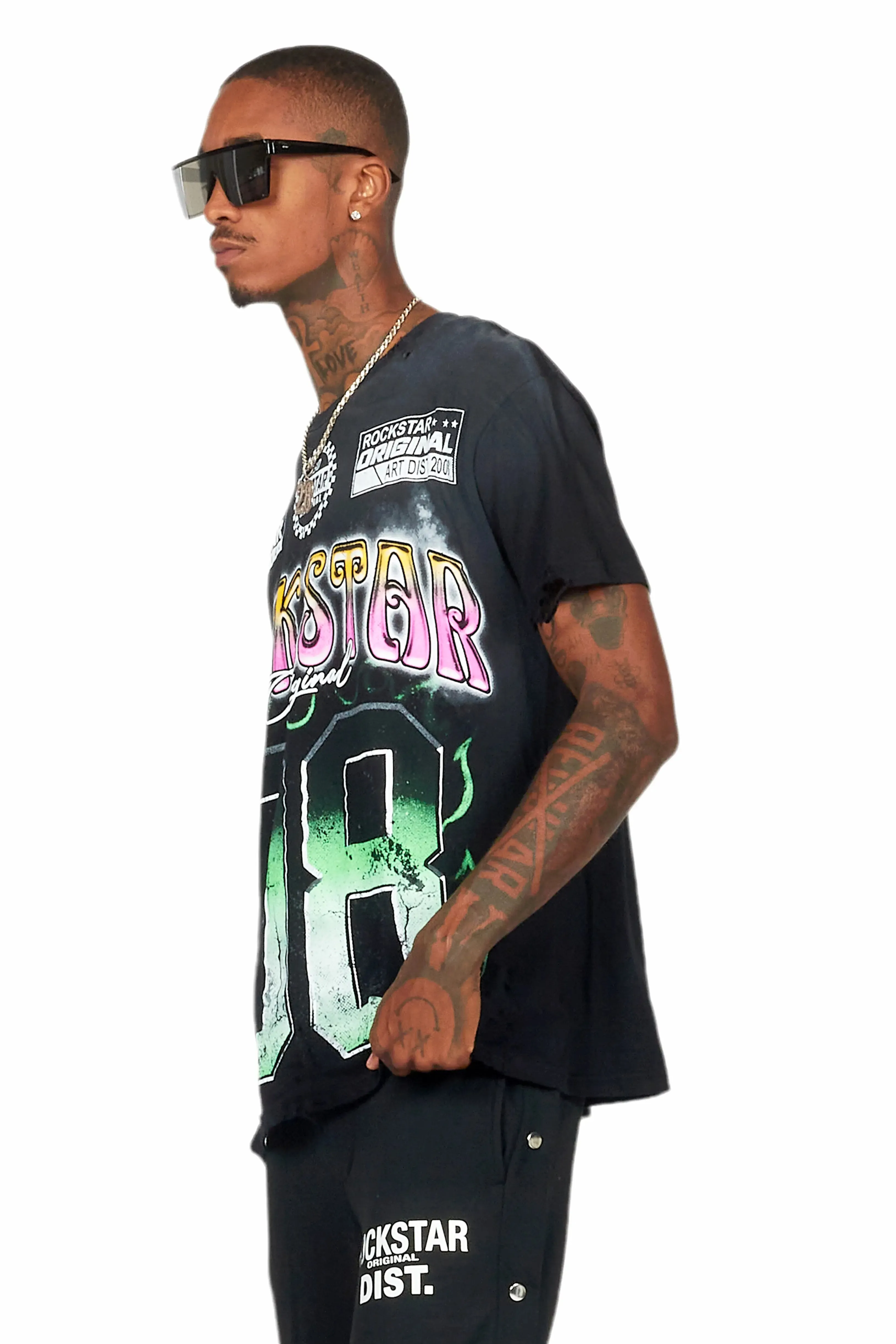 Quito Black Oversize Graphic T-Shirt sold by Rockstar Original product image thumbnail 5