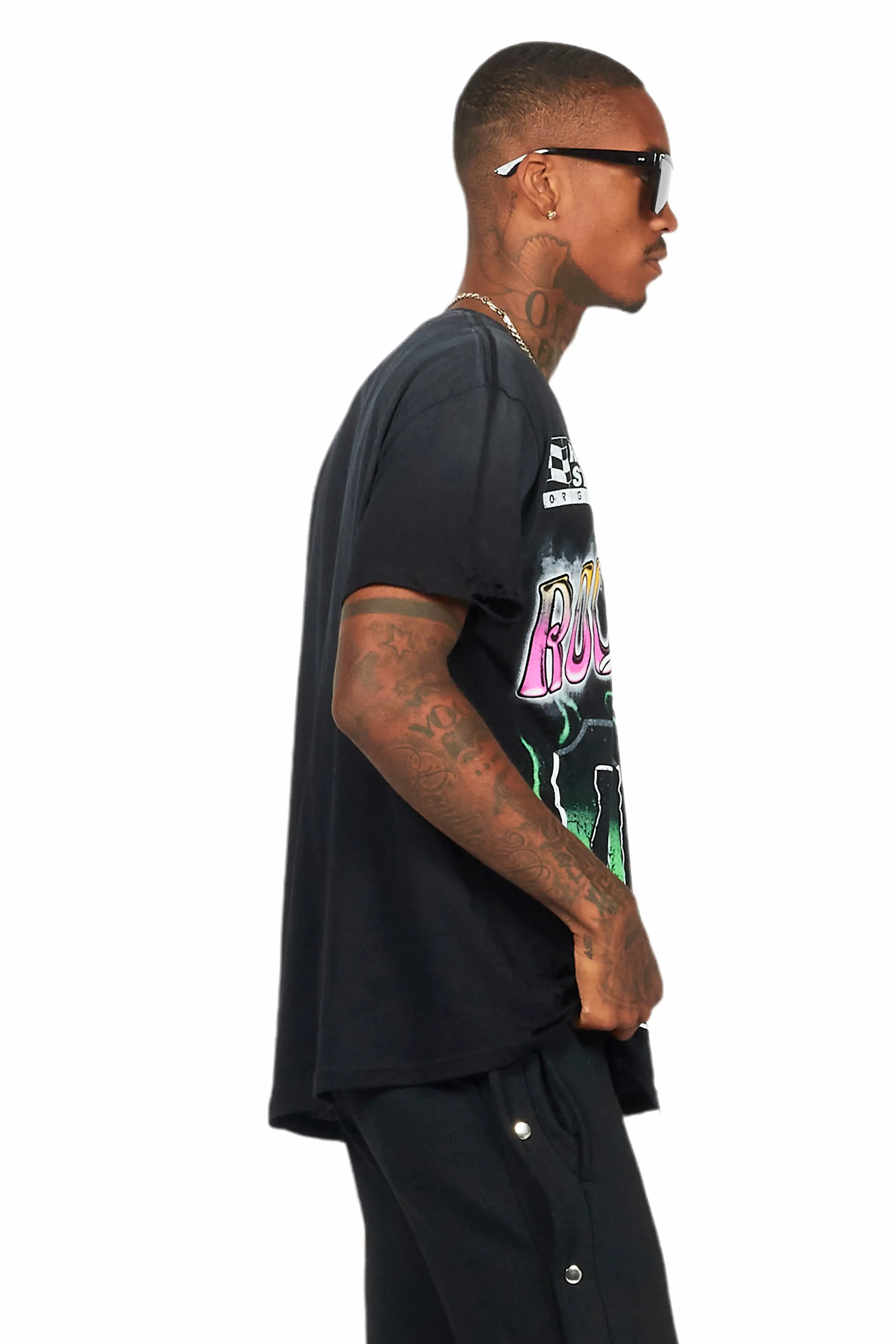 Quito Black Oversize Graphic T-Shirt sold by Rockstar Original product image thumbnail 3
