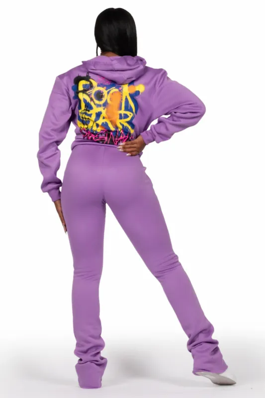 Passion Purple Zip Up Super Stacked Trackset sold by Rockstar Original