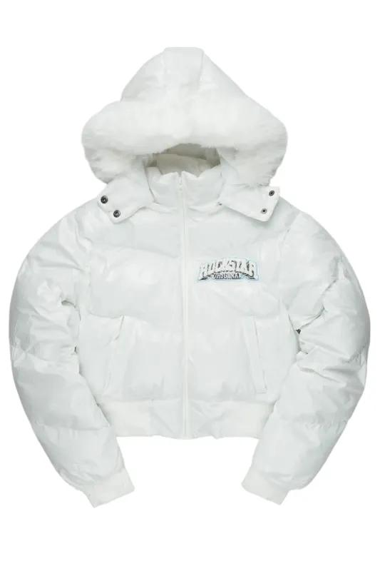 Chrishona White Puffer Jacket sold by Rockstar Original