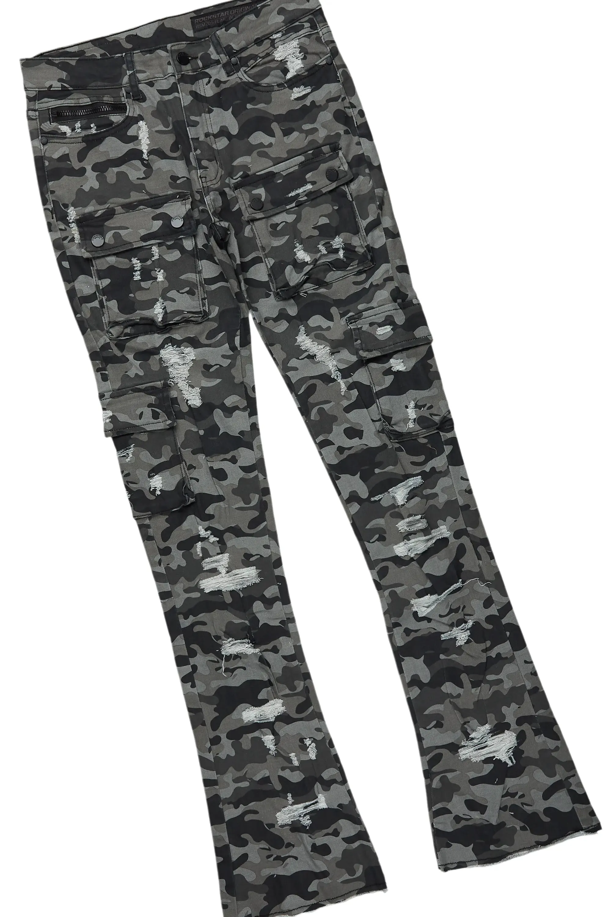 Vamp Black Long Sleeve T-Shirt & Zaid Stacked Flare Jean Bundle sold by Rockstar Original product image thumbnail 3