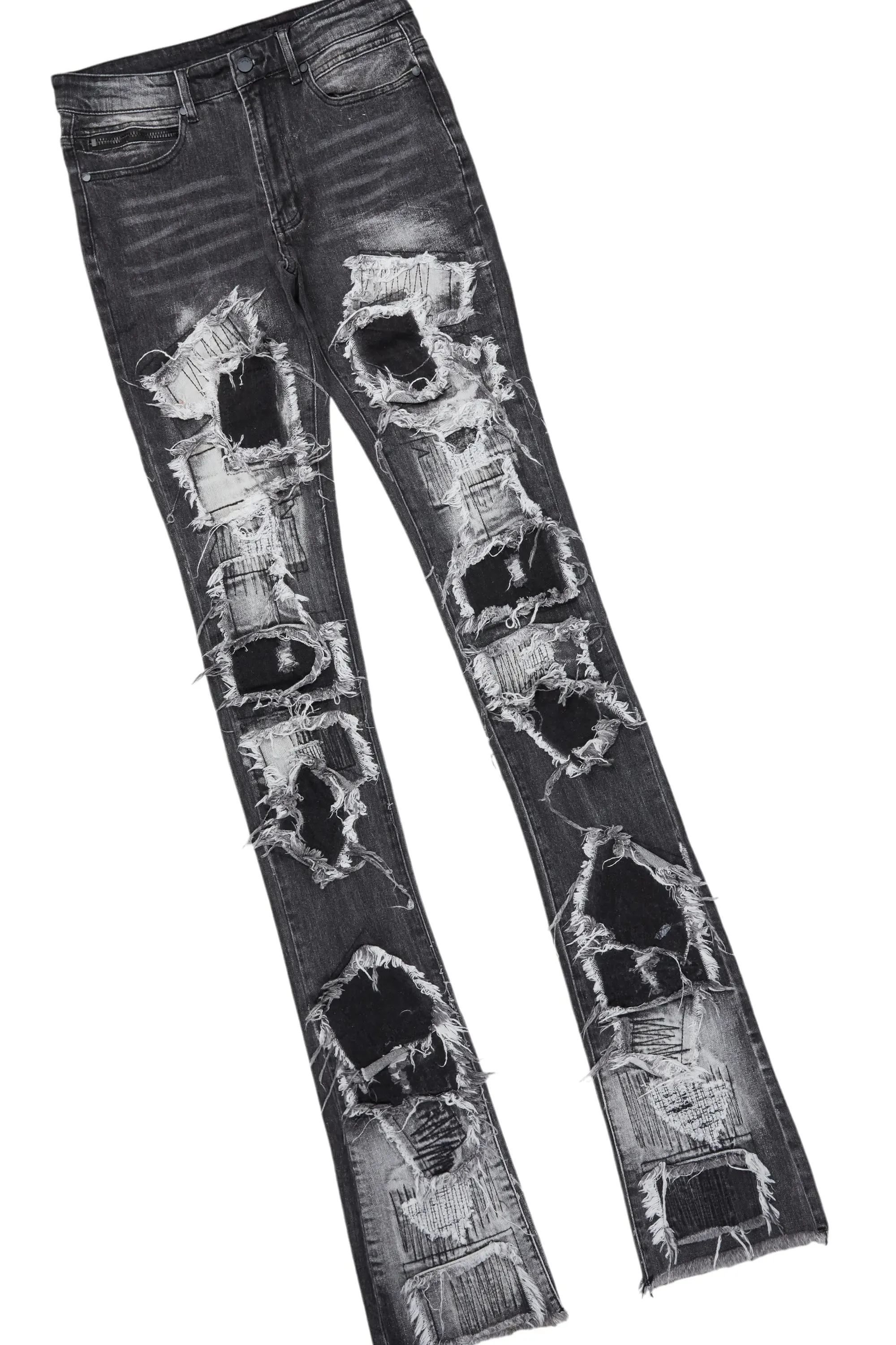 Brookwood Black Long Sleeve T-Shirt & Camden Super Stacked Flare Jean Bundle sold by Rockstar Original product image thumbnail 3