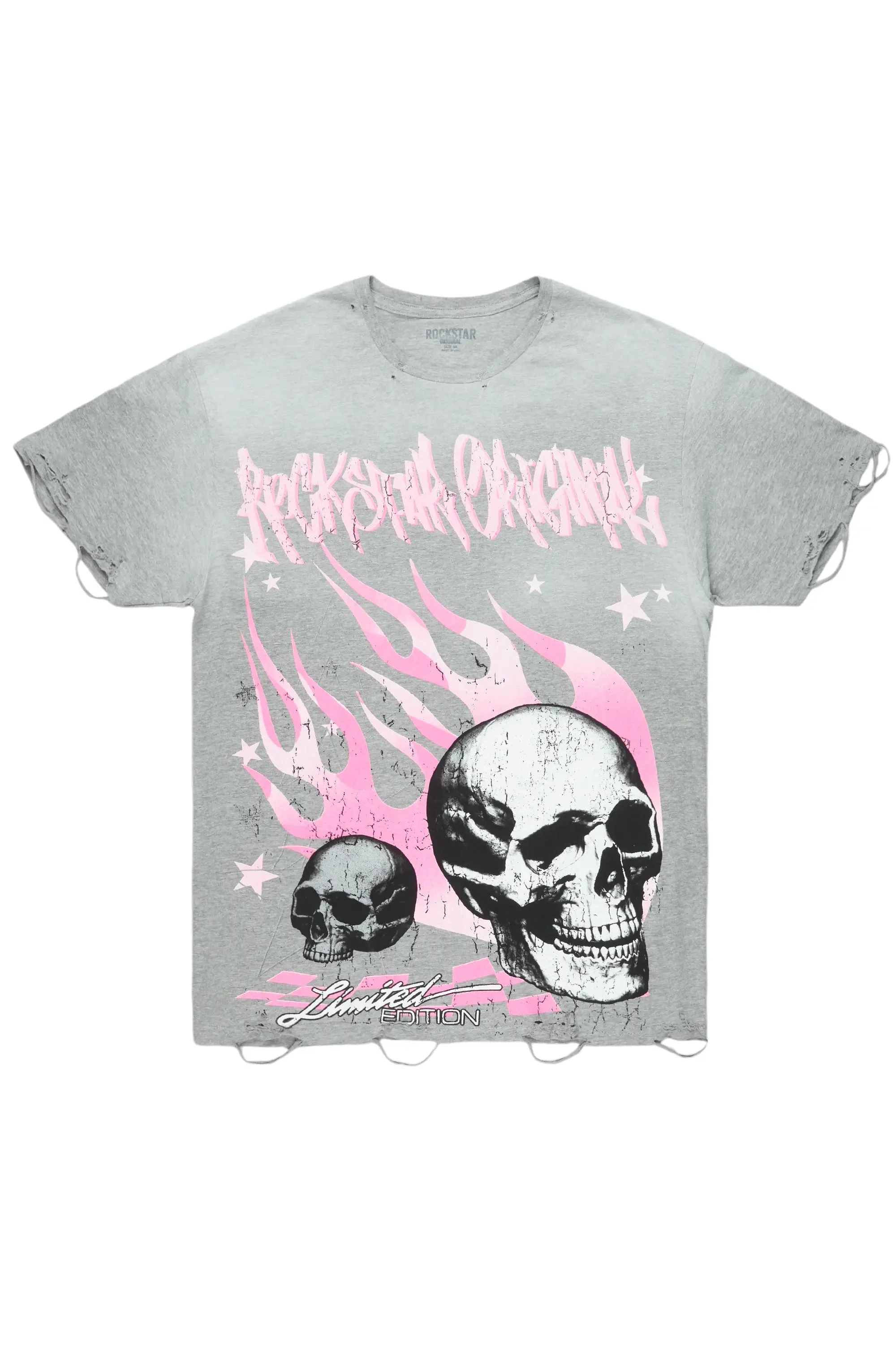 Anneso Grey Oversize Graphic T-Shirt sold by Rockstar Original