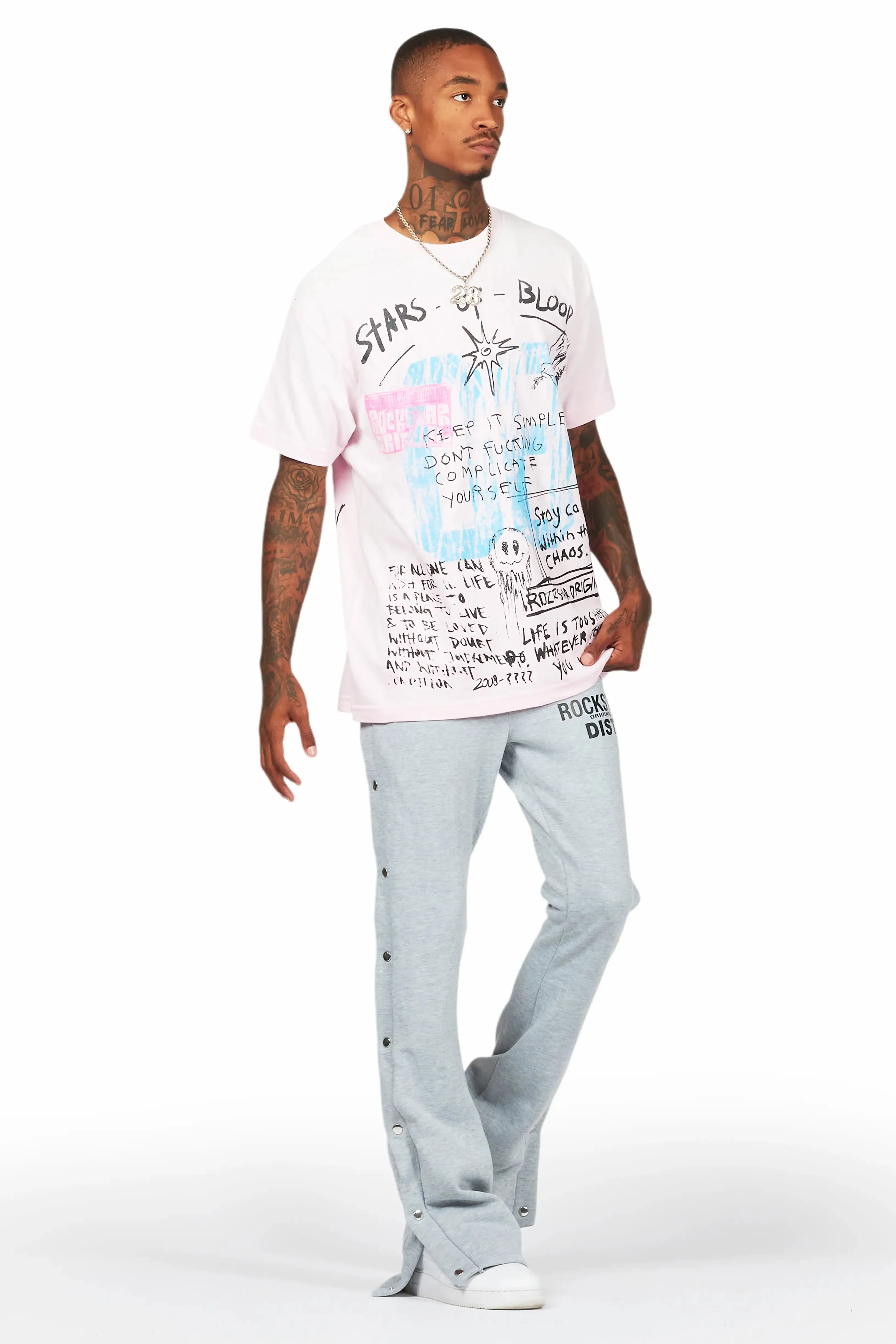 Gabin Pink Graphic Oversized T-Shirt sold by Rockstar Original product image thumbnail 2