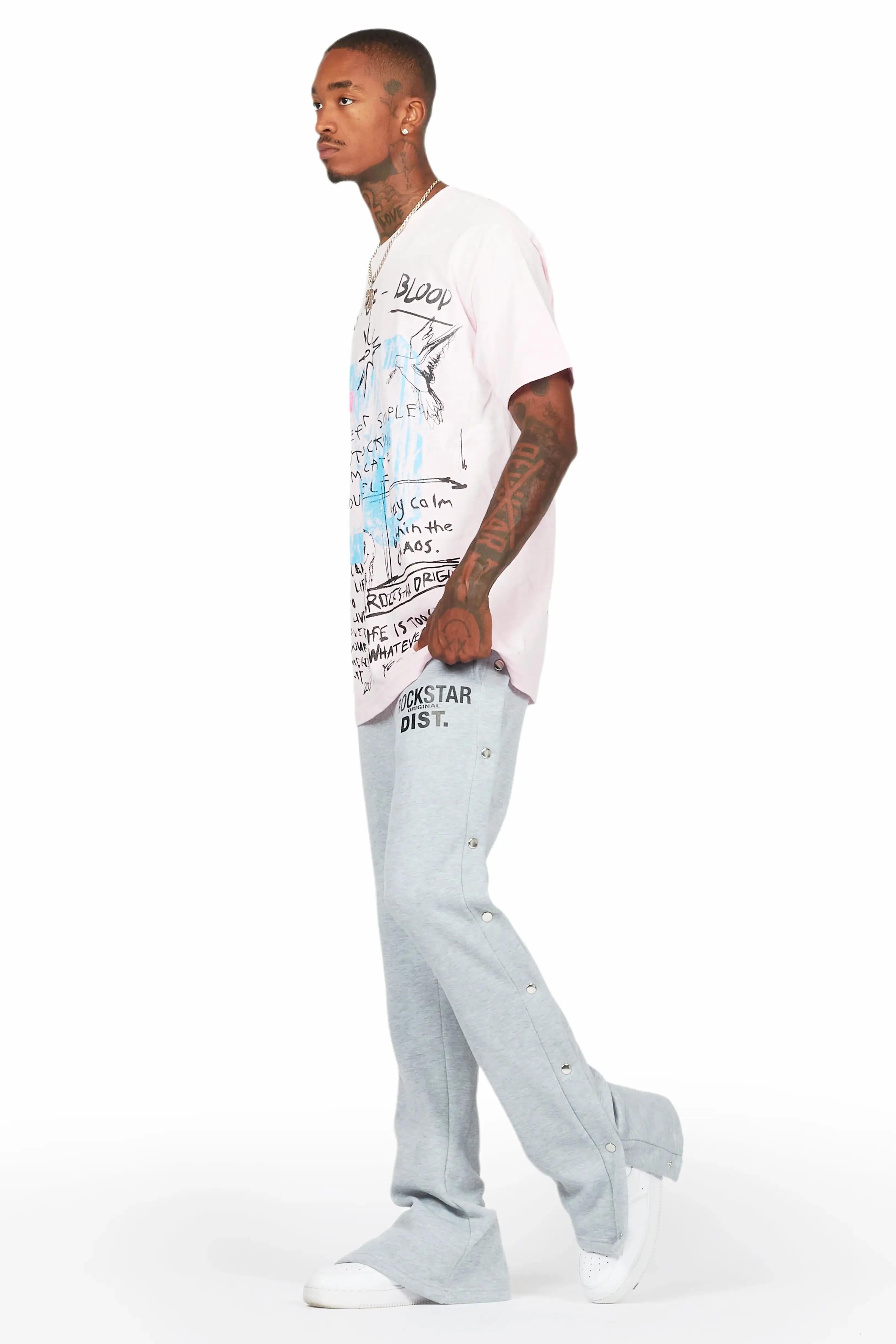 Gabin Pink Graphic Oversized T-Shirt sold by Rockstar Original product image thumbnail 3