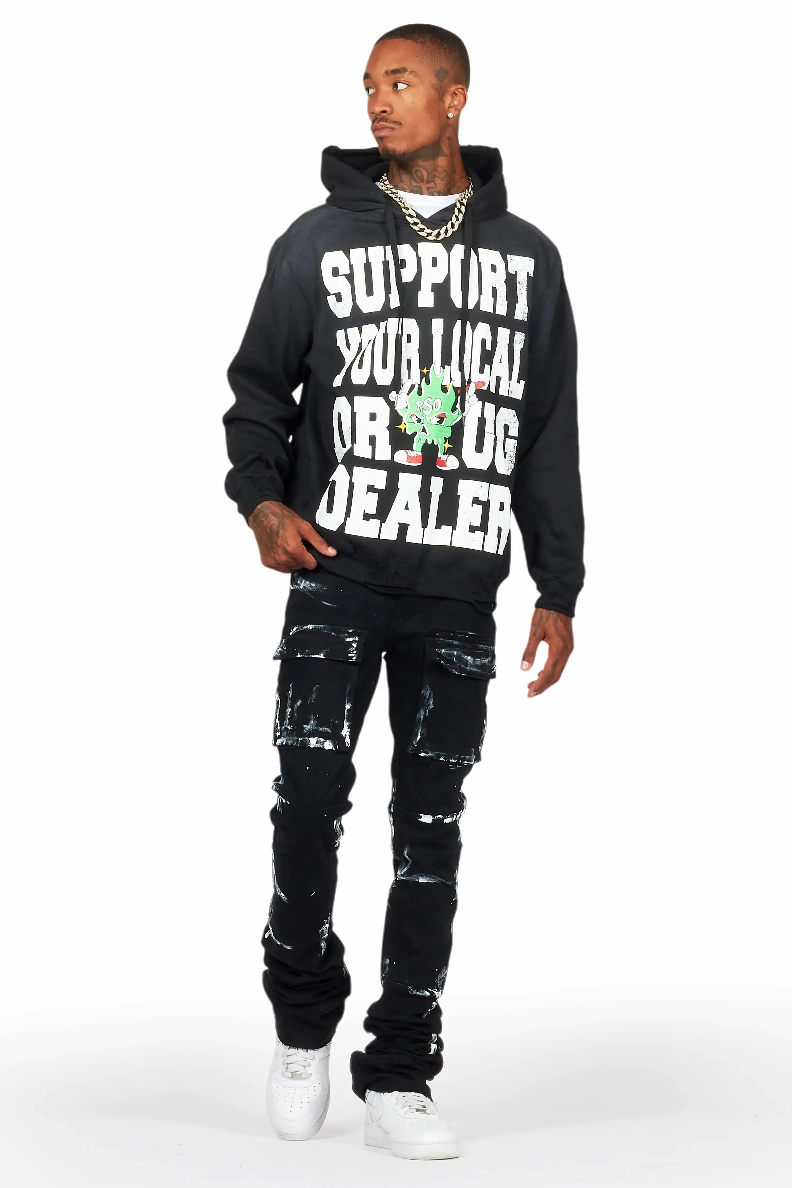 Tarl Black Hoodie/Super Stacked Flare Jean Bundle sold by Rockstar Original product image thumbnail 2