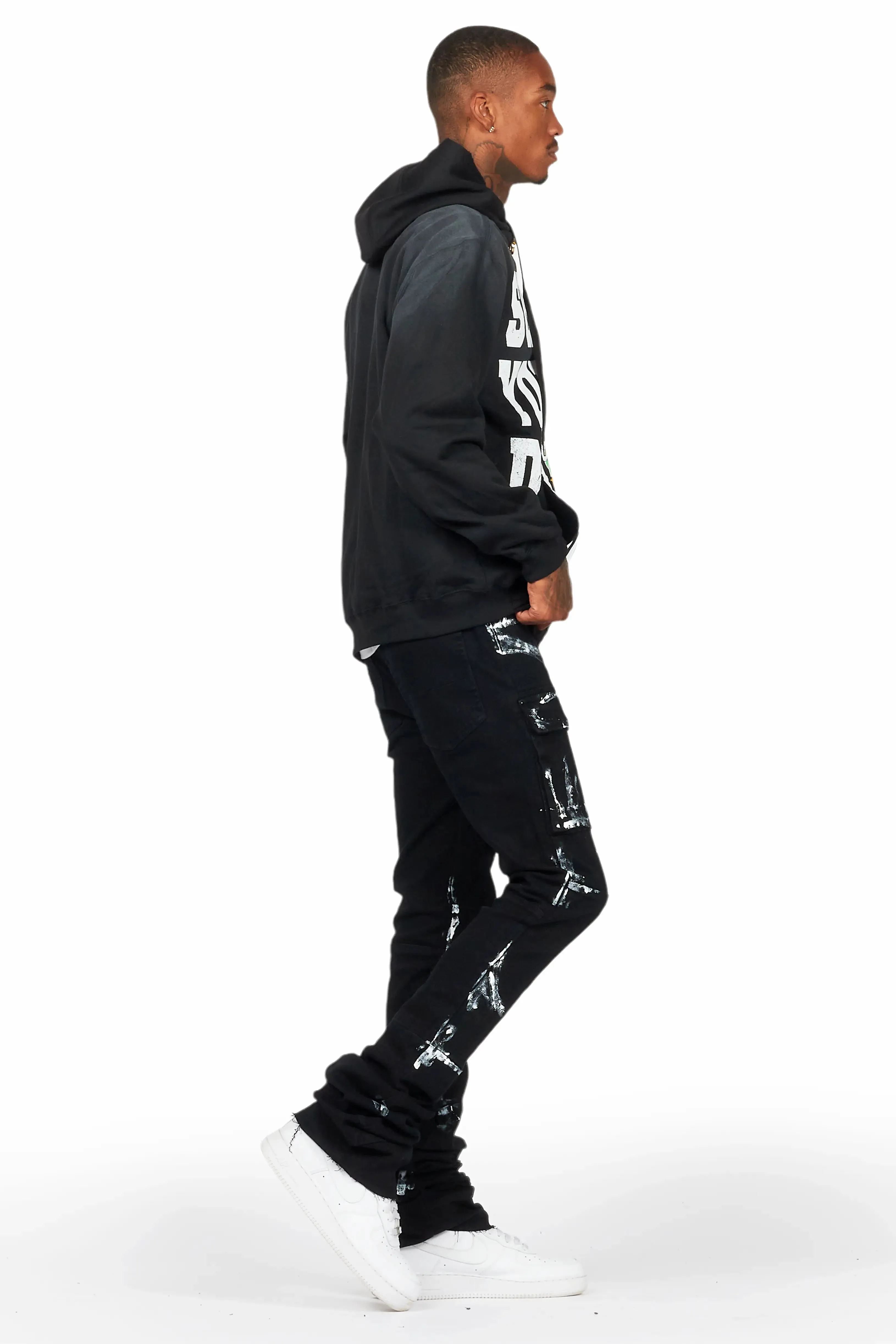 Tarl Black Hoodie/Super Stacked Flare Jean Bundle sold by Rockstar Original product image thumbnail 3