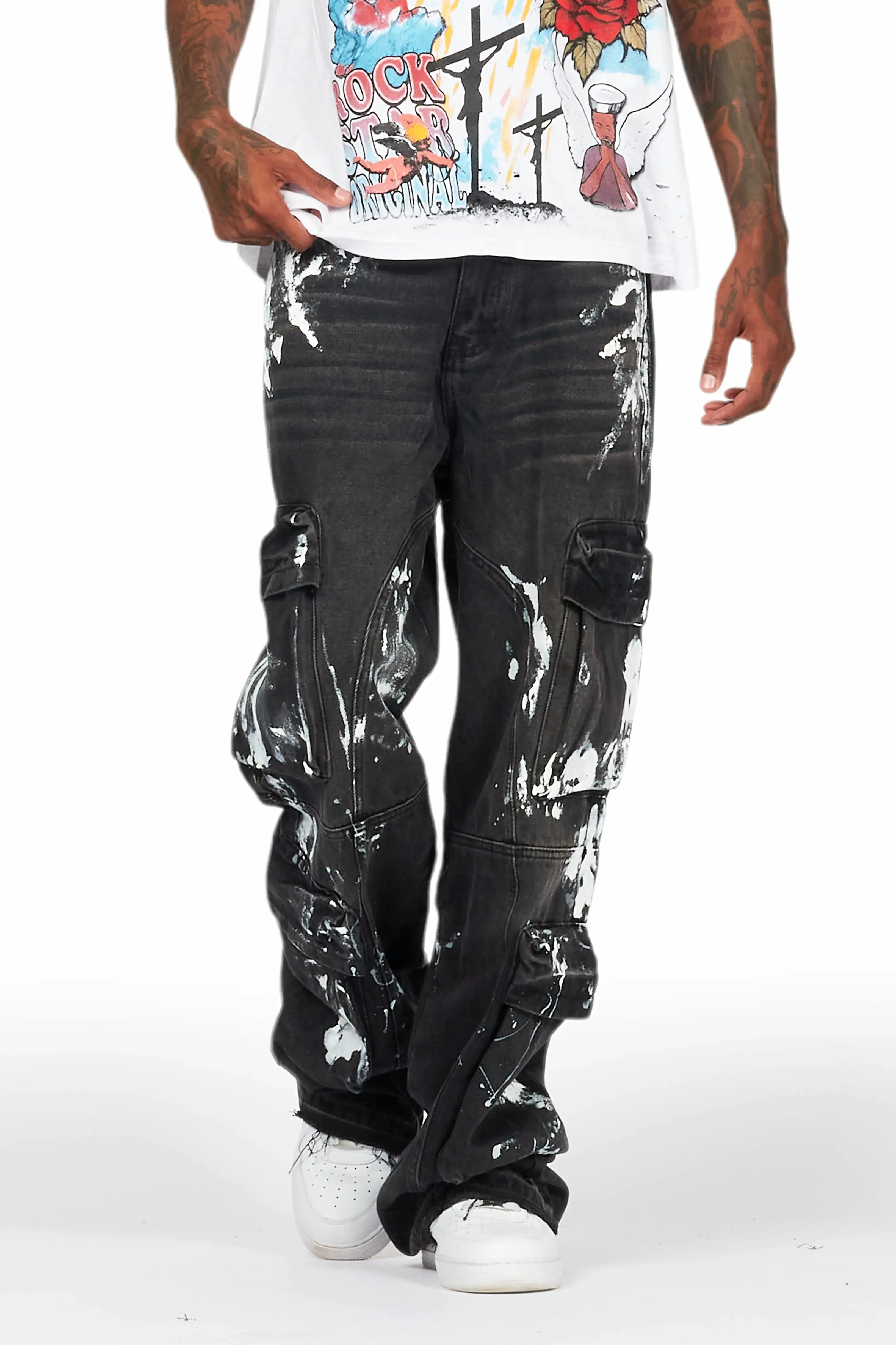 Alary Painter Black Baggy Fit Cargo Jean sold by Rockstar Original