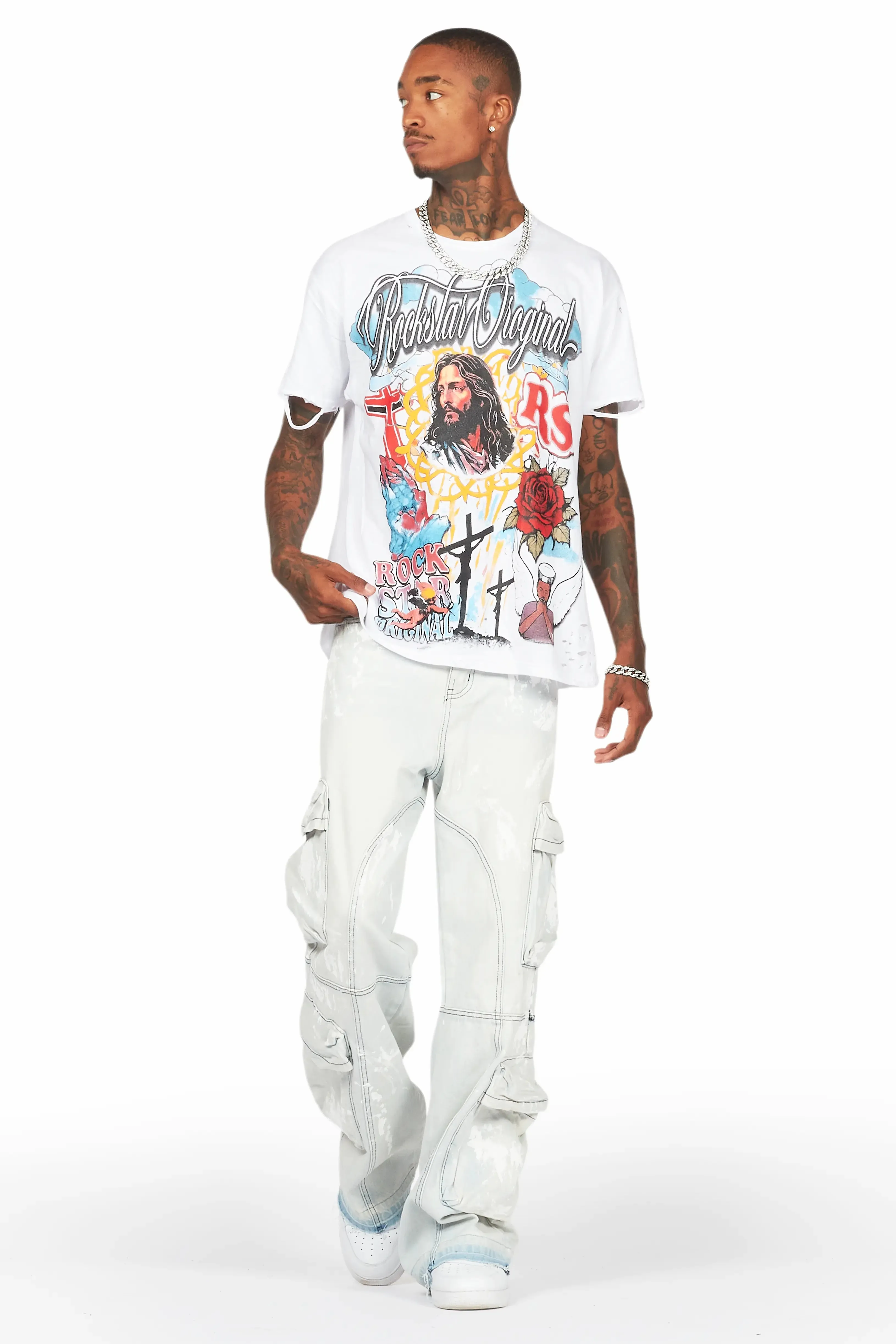 Alary Painter Blue Baggy Fit Cargo Jean sold by Rockstar Original product image thumbnail 3