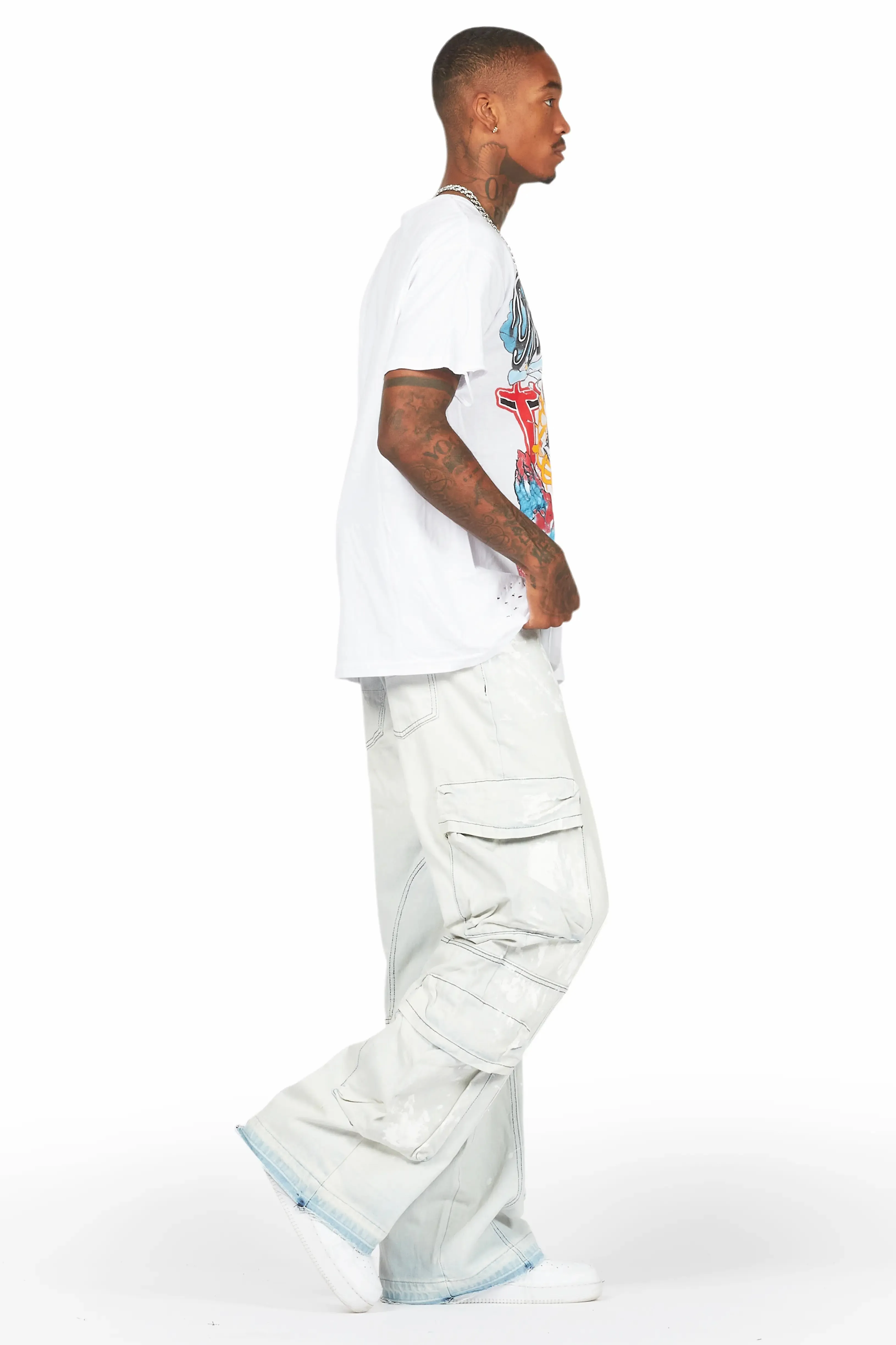 Alary Painter Blue Baggy Fit Cargo Jean sold by Rockstar Original product image thumbnail 4