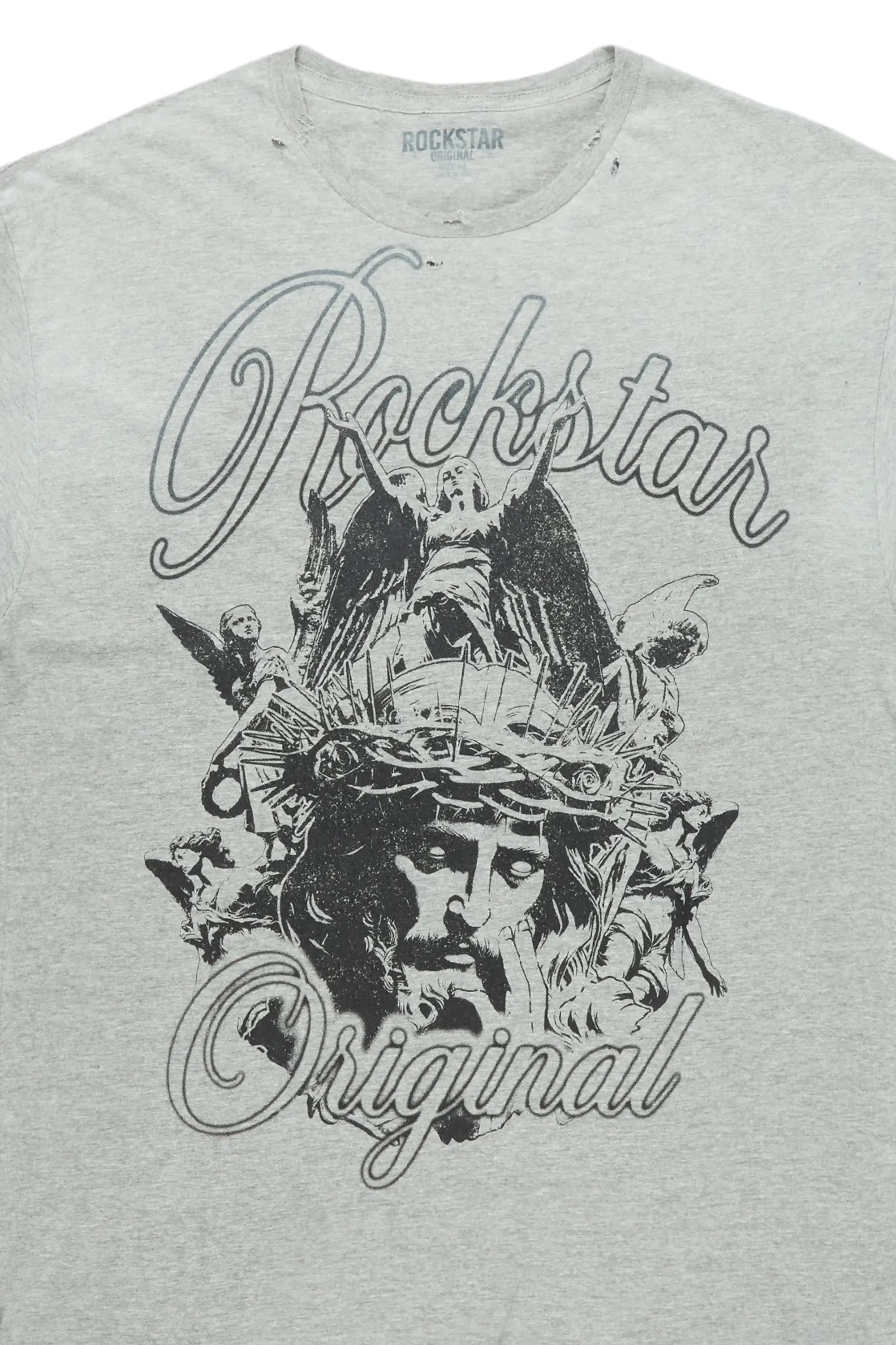 Finna Heather Grey Oversized Graphic T-Shirt sold by Rockstar Original product image thumbnail 2