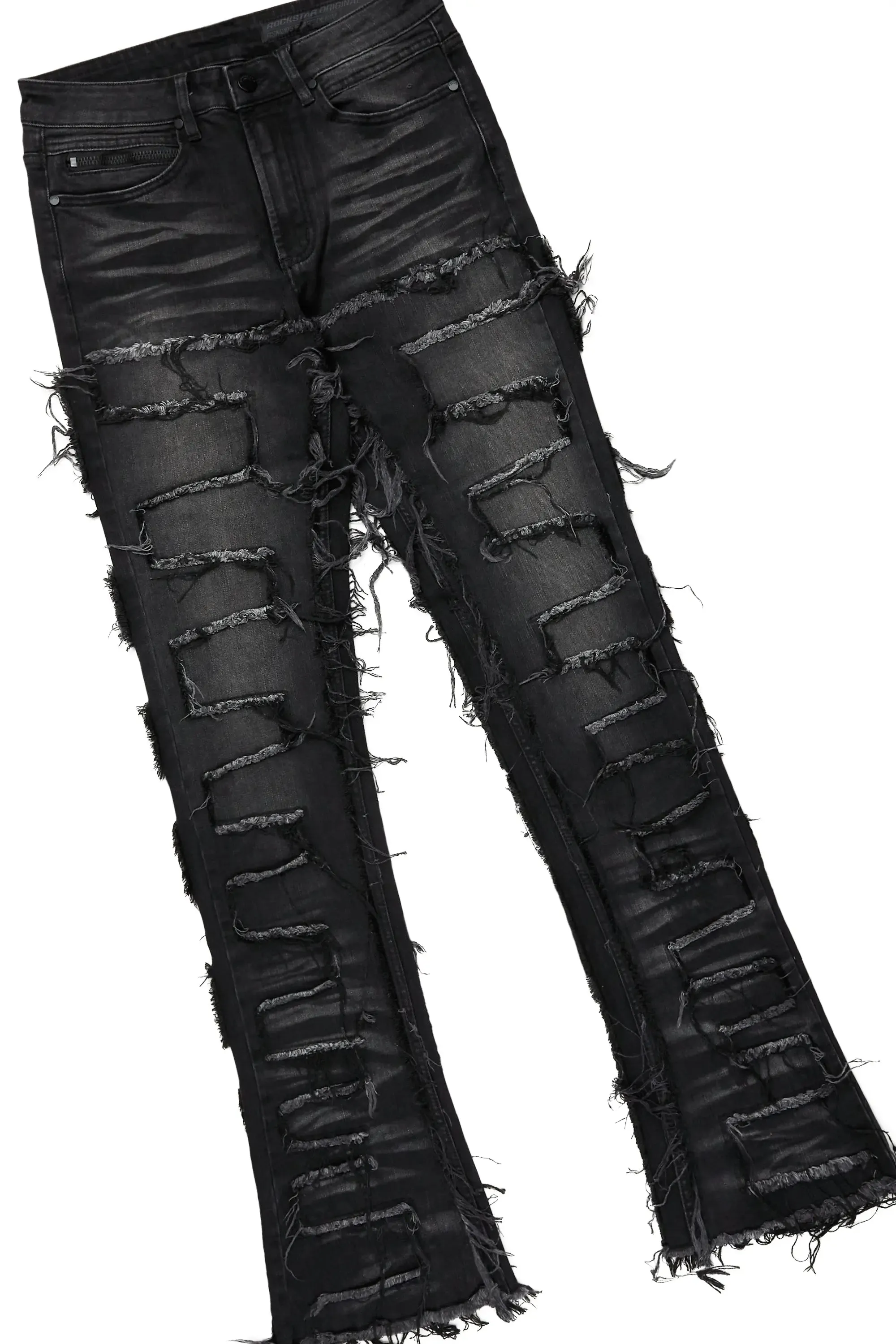 Dunebi Black Long Sleeve T-Shirt & Shake Stacked Flare Jean Bundle sold by Rockstar Original product image thumbnail 3