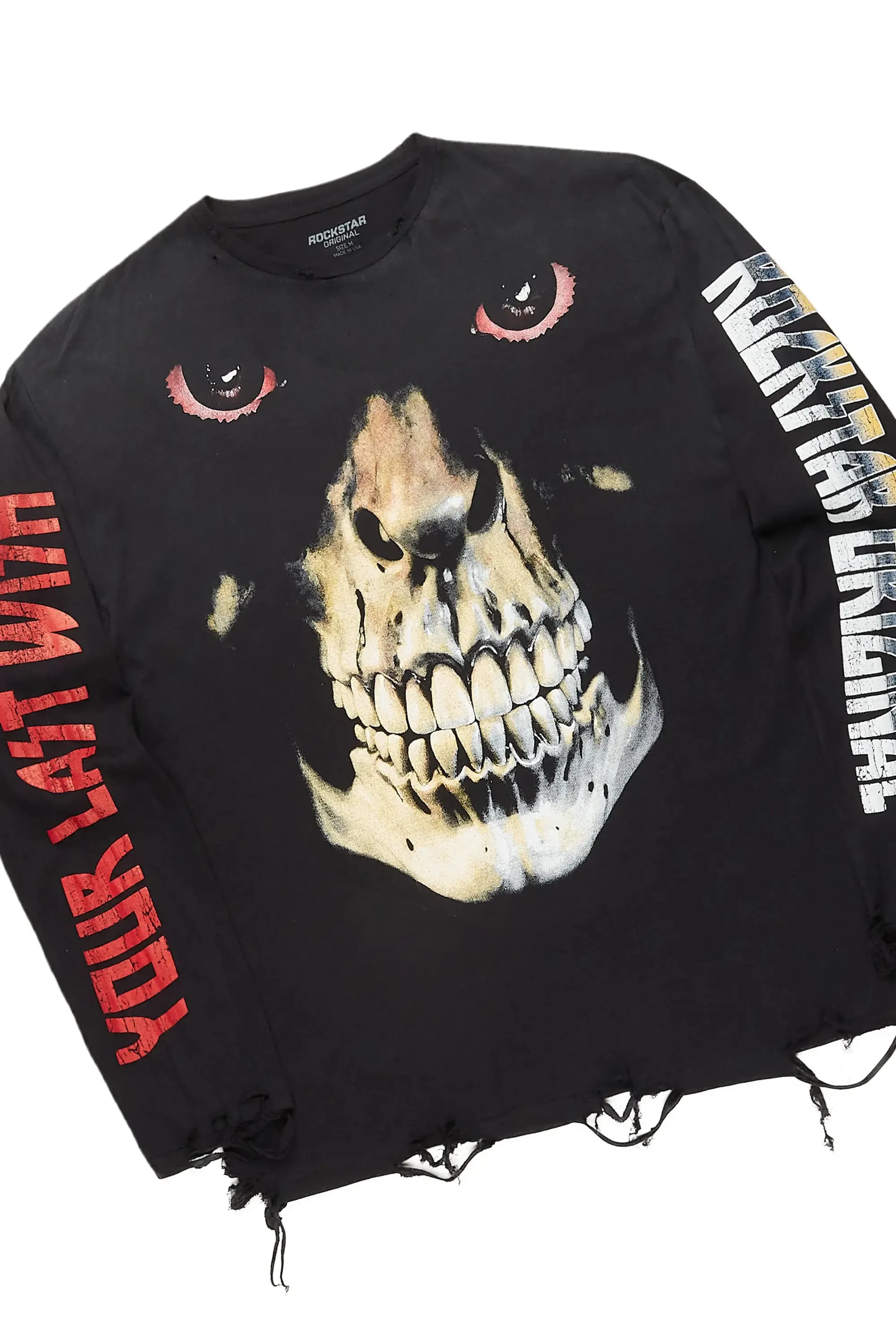 Dunebi Black Long Sleeve T-Shirt & Shake Stacked Flare Jean Bundle sold by Rockstar Original product image thumbnail 2