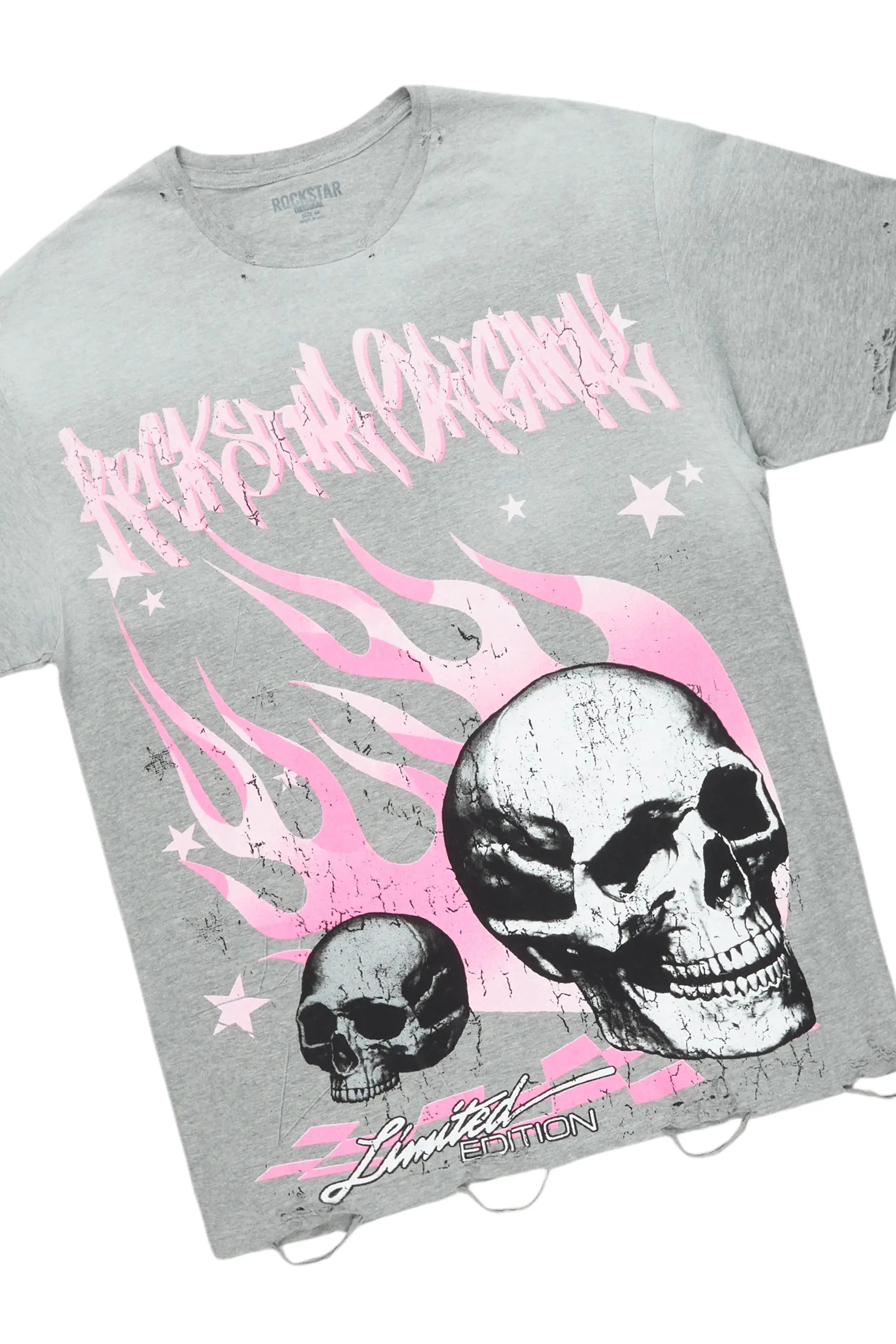 Anesso Grey Oversize T-Shirt/Stacked Flare Cargo Jean Bundle sold by Rockstar Original product image thumbnail 2