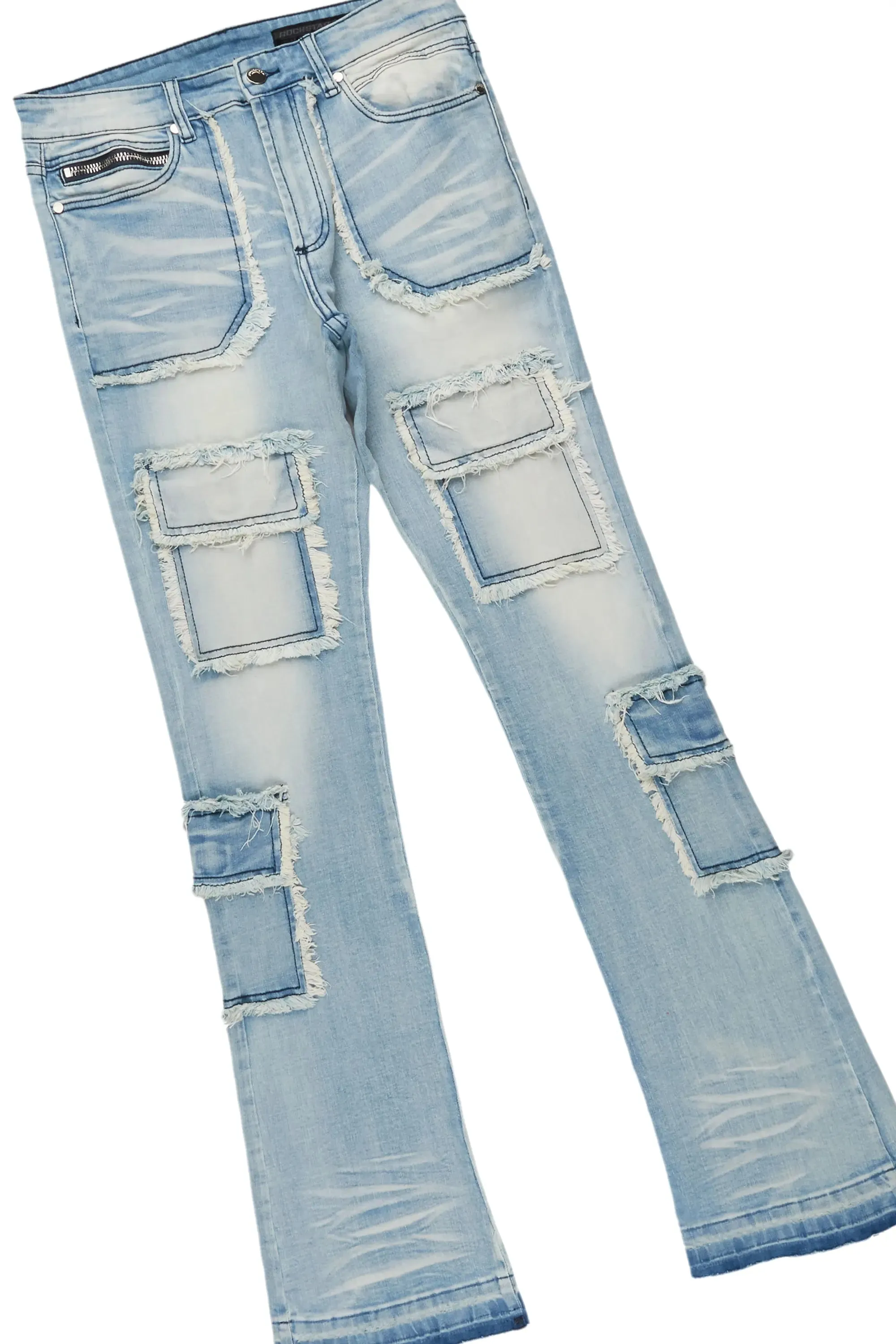 Shoota Grey Long Sleeve T-Shirt & Tyrell Stacked Flare Jean Bundle sold by Rockstar Original product image thumbnail 3