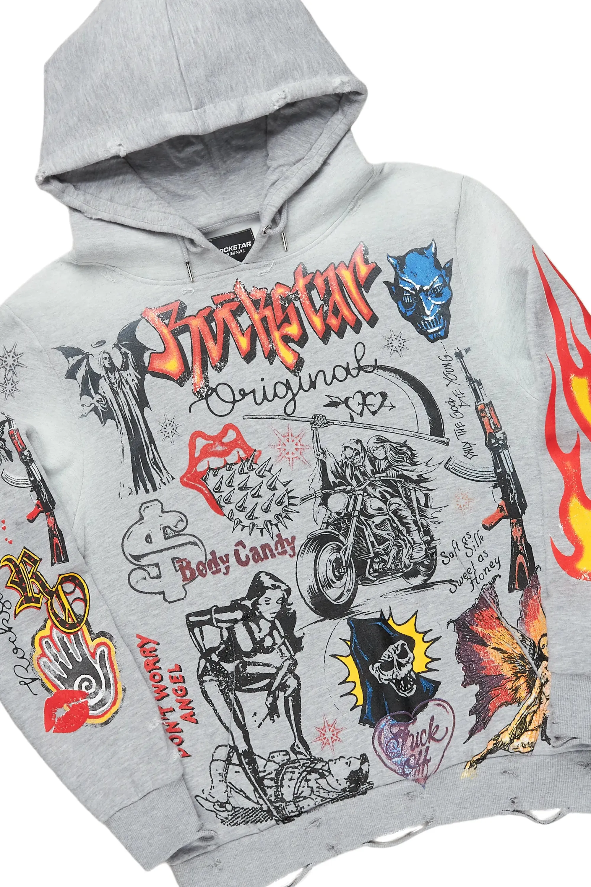 Shoota Grey Hoodie & Florence Stacked Flare Jean Bundle sold by Rockstar Original product image thumbnail 2