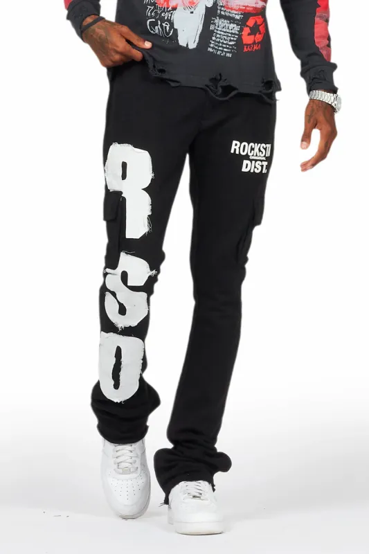 Admir Black Stacked Flare Pant sold by Rockstar Original