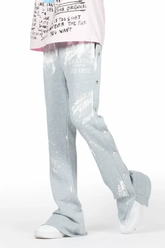 Filip Heather Grey Baggy Snap Button Pant sold by Rockstar Original