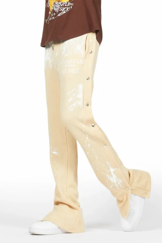 Filip Beige Baggy Snap Button Pant sold by Rockstar Original