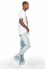 Bloke White/Blue T-Shirt/Super Stacked Flare Jean Bundle sold by Rockstar Original