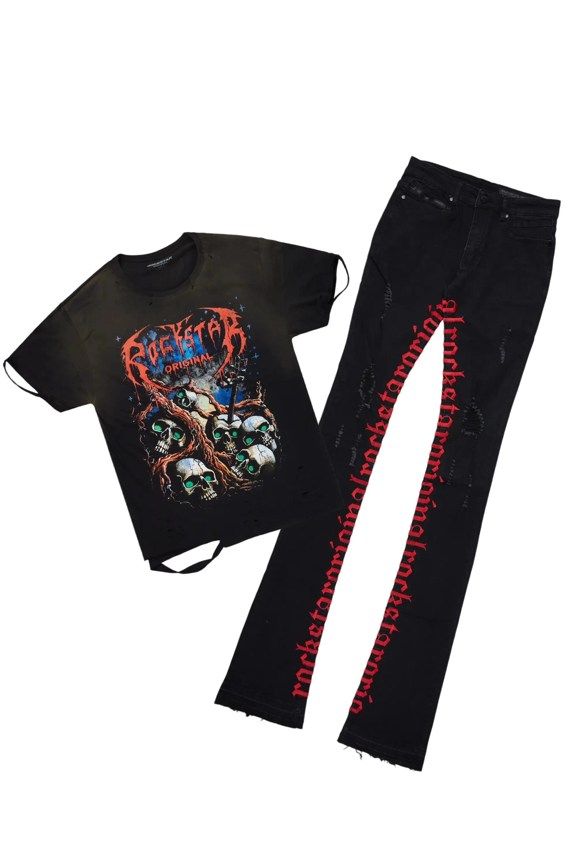 Cappy Black T-Shirt & Colette Super Stacked Flare Jean Bundle sold by Rockstar Original
