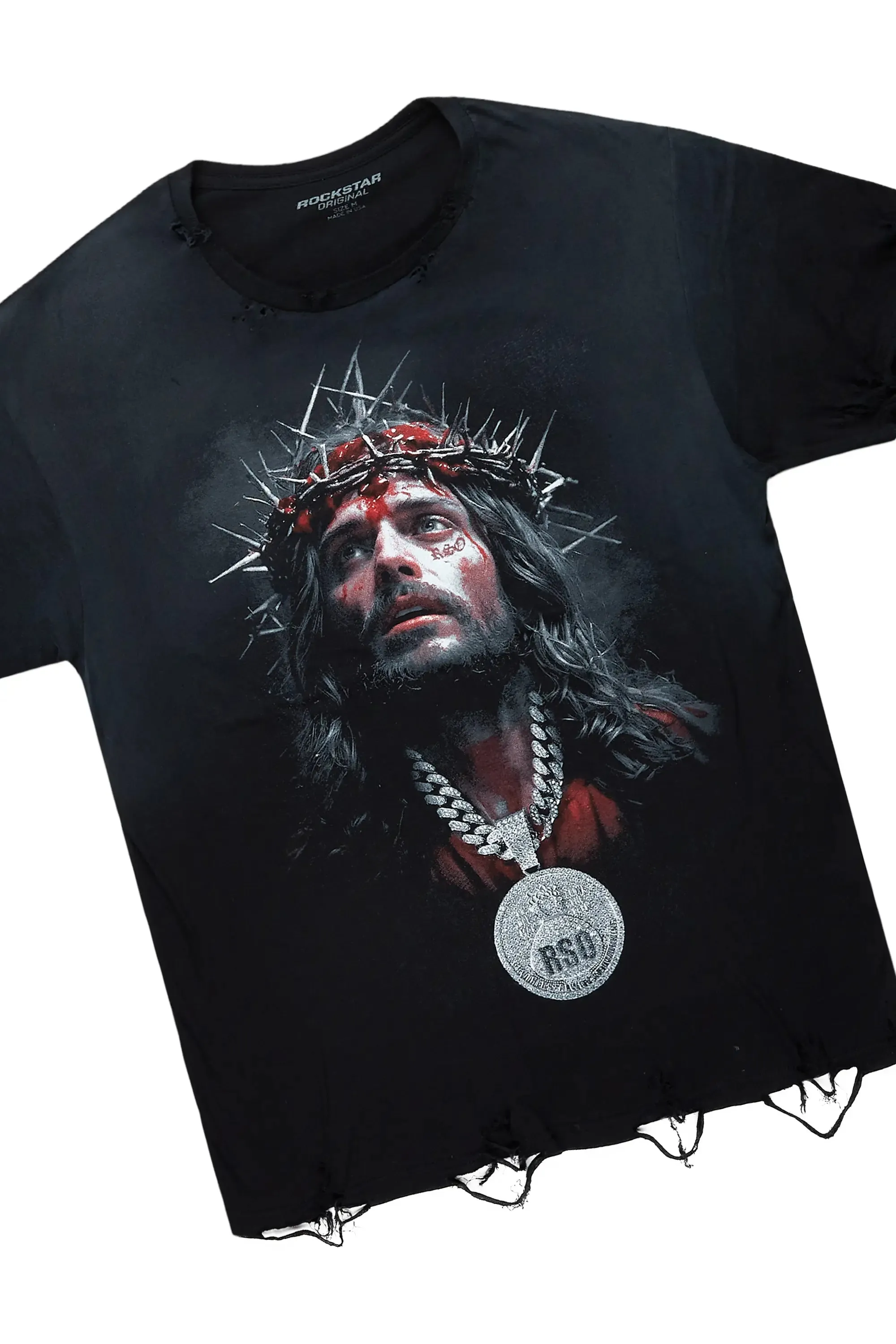 Amina Black Oversized T-Shirt/Stacked Flare Jean Bundle sold by Rockstar Original product image thumbnail 2