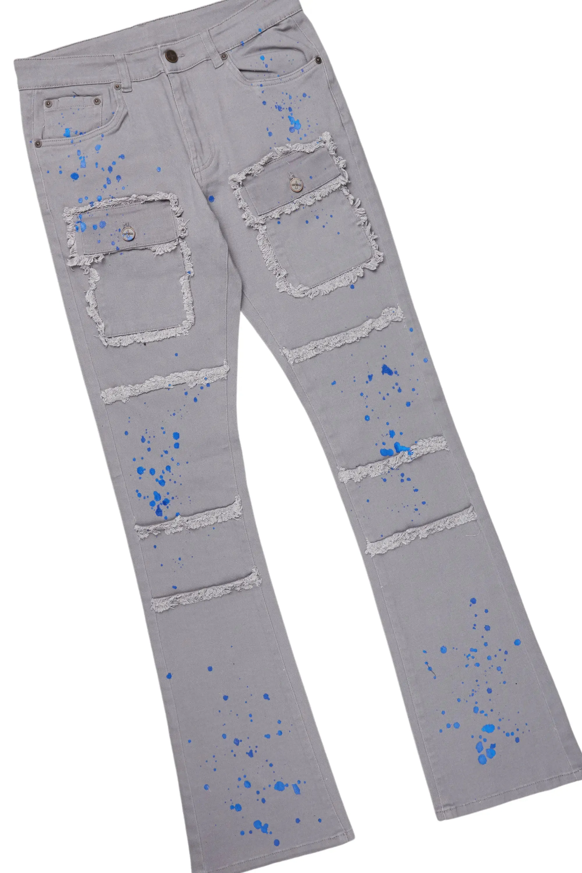 Grill Grey Oversized T-Shirt/Stacked Flare Cargo Jean Bundle sold by Rockstar Original product image thumbnail 4