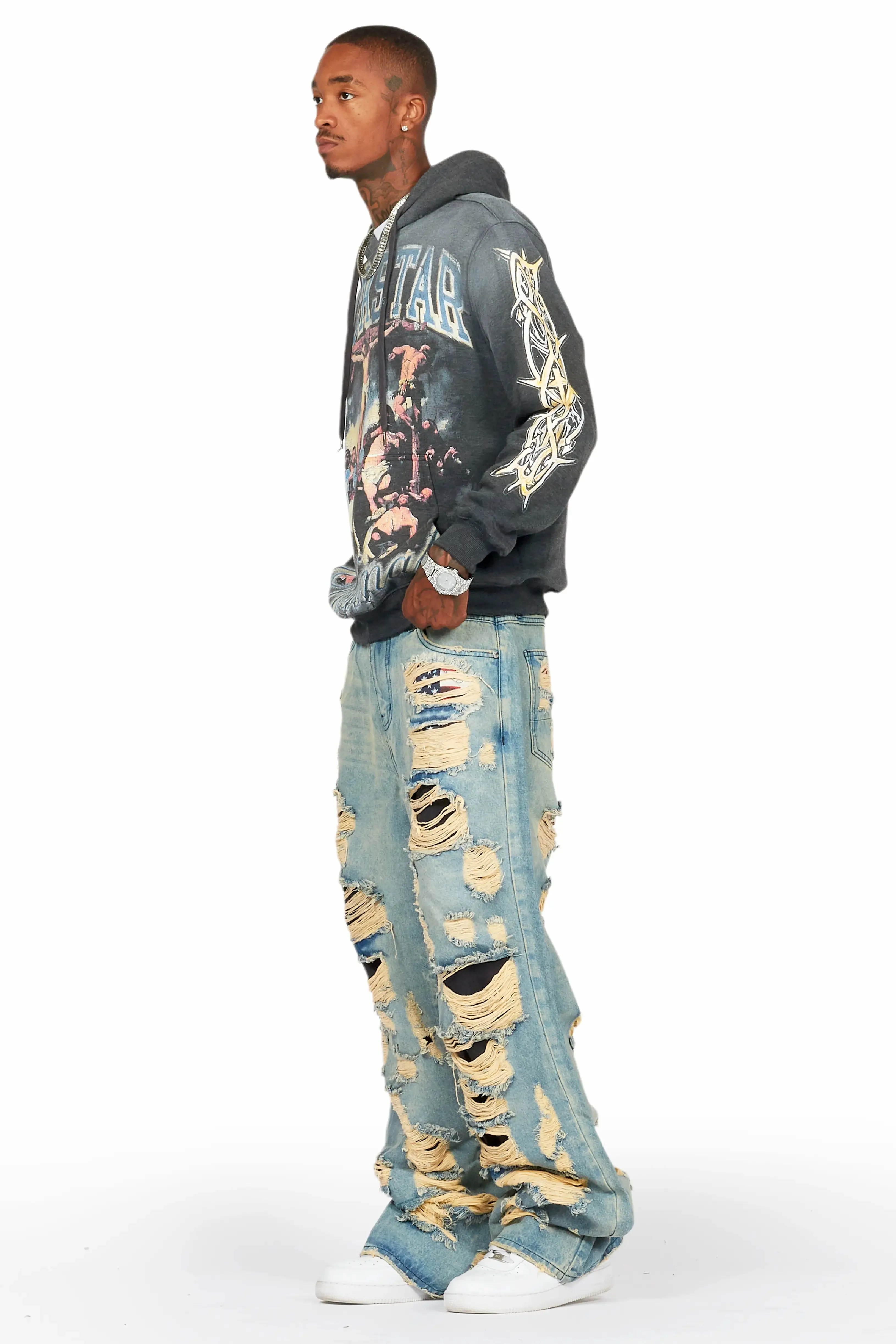 Waller Charcoal Graphic Hoodie sold by Rockstar Original product image thumbnail 5