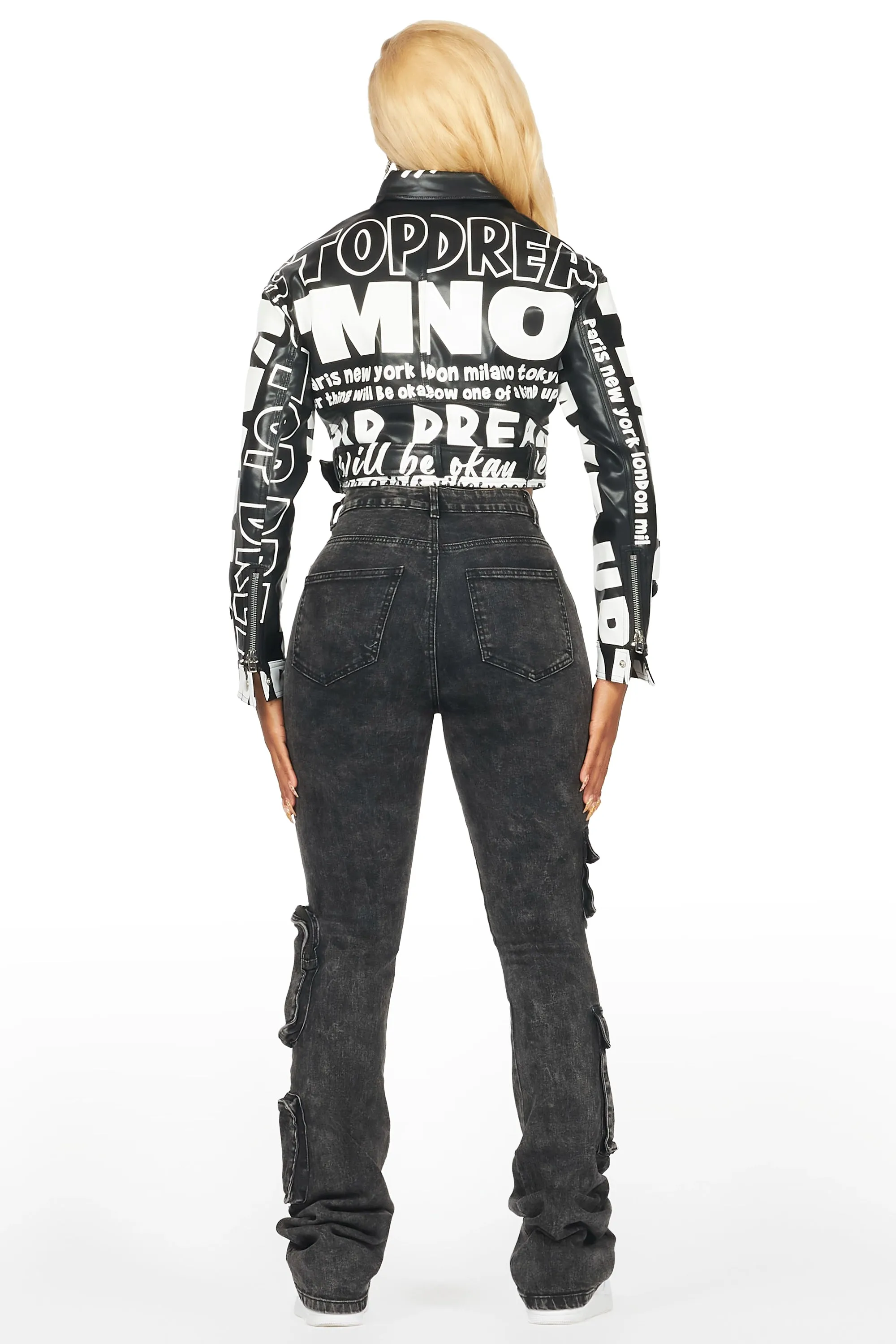 Dareece Black Faux Leather Jacket sold by Rockstar Original product image thumbnail 4