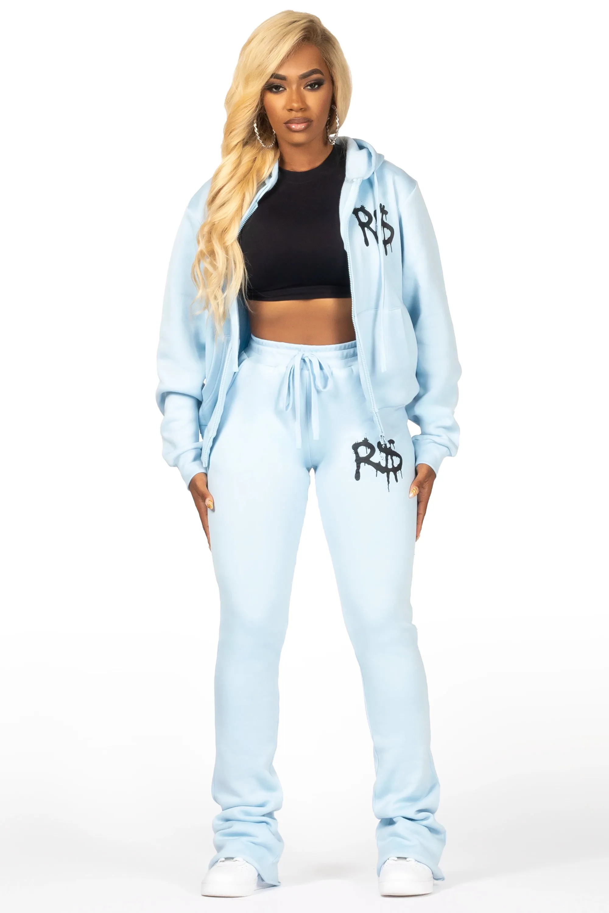 Passion Ice Blue Zip Up Super Stacked Trackset sold by Rockstar Original product image thumbnail 2