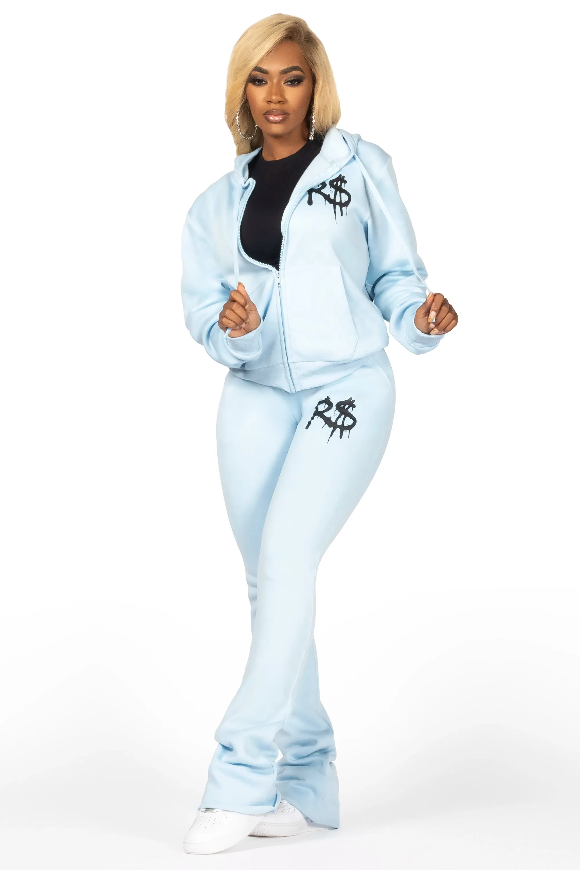 Passion Ice Blue Zip Up Super Stacked Trackset sold by Rockstar Original product image thumbnail 4